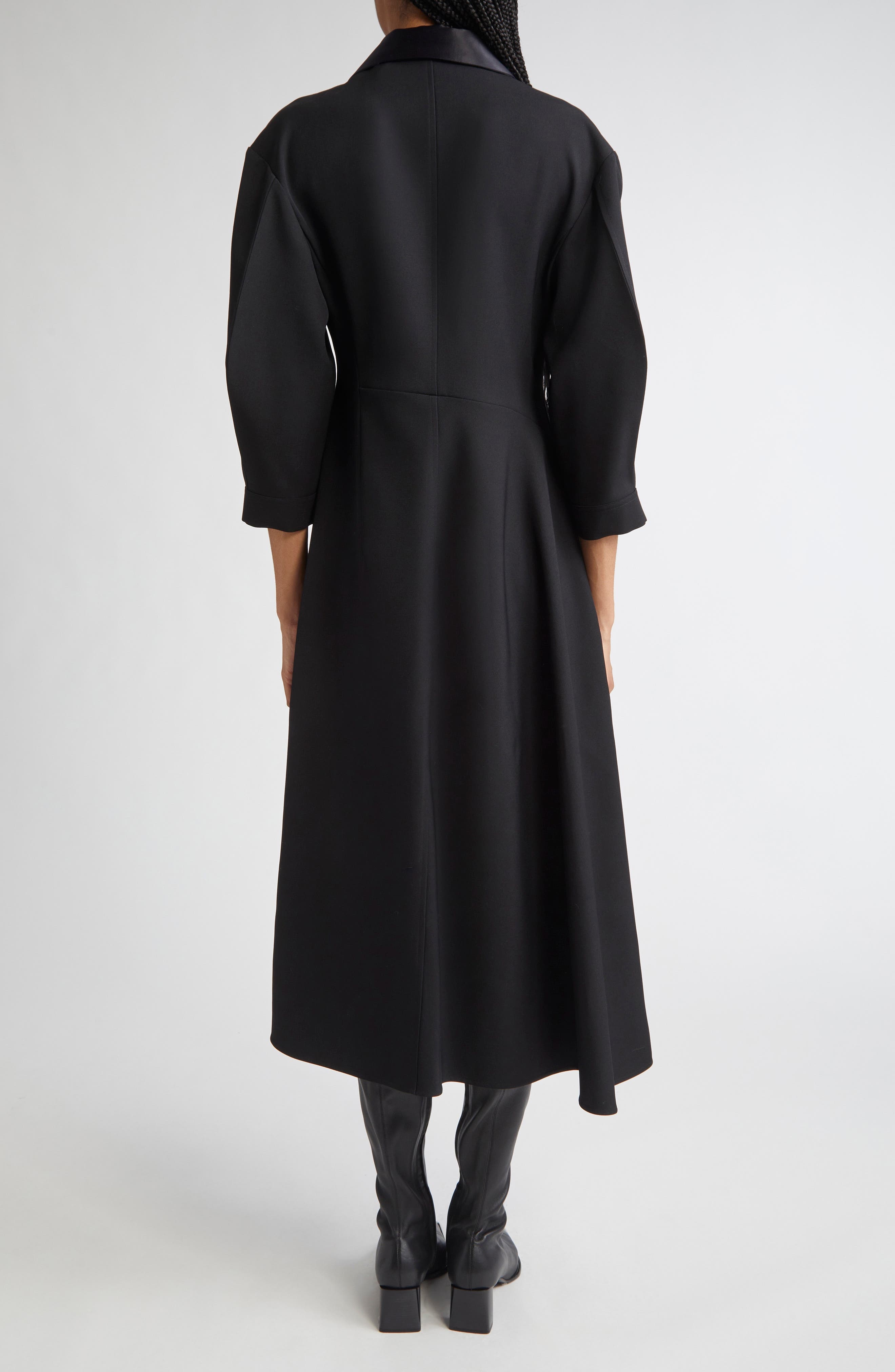 Jil Sander Wool Twill Midi Shirtdress in Black at Nordstrom - 2