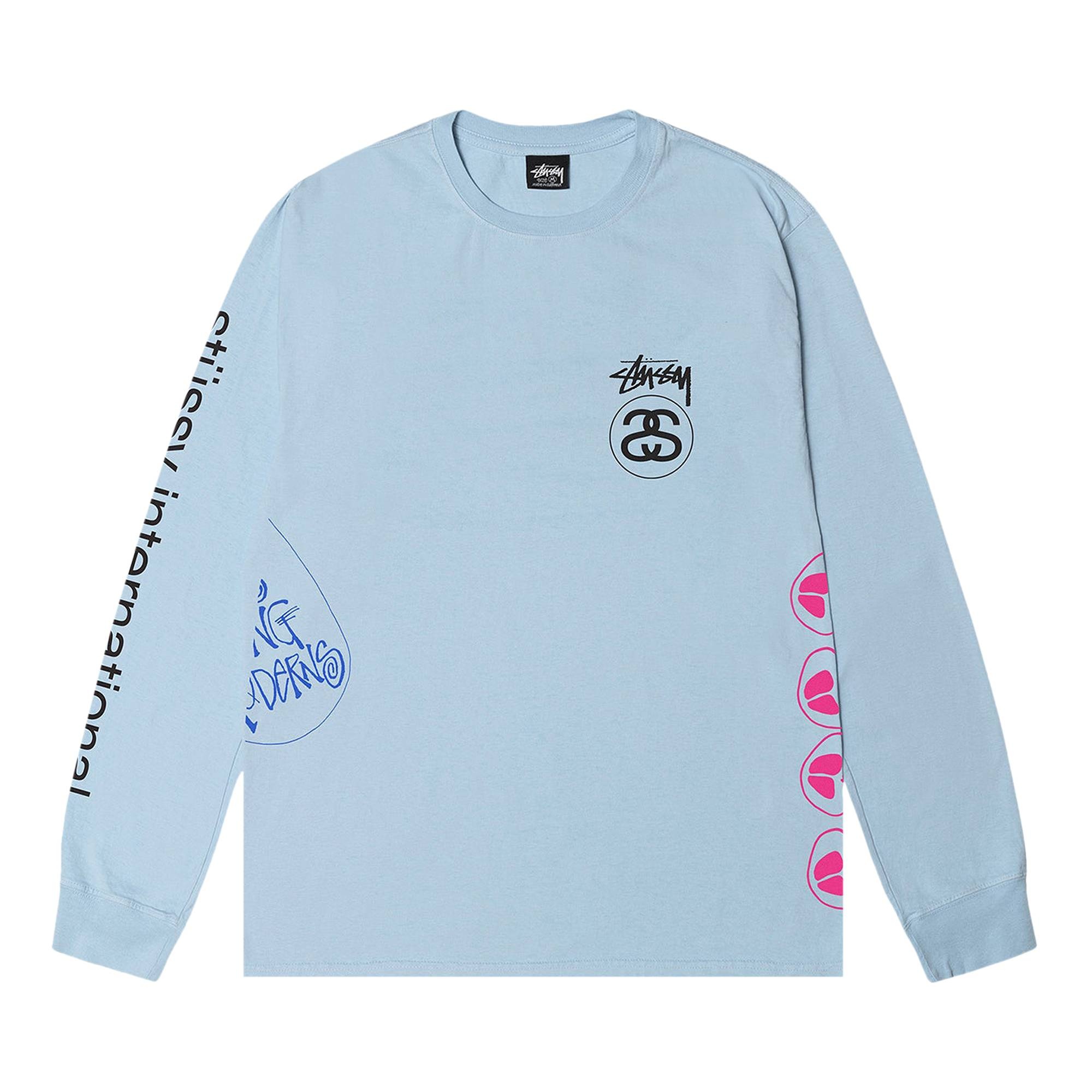 Stussy Test Strike Pigment Dyed Long-Sleeve Tee 'Sky Blue' - 1