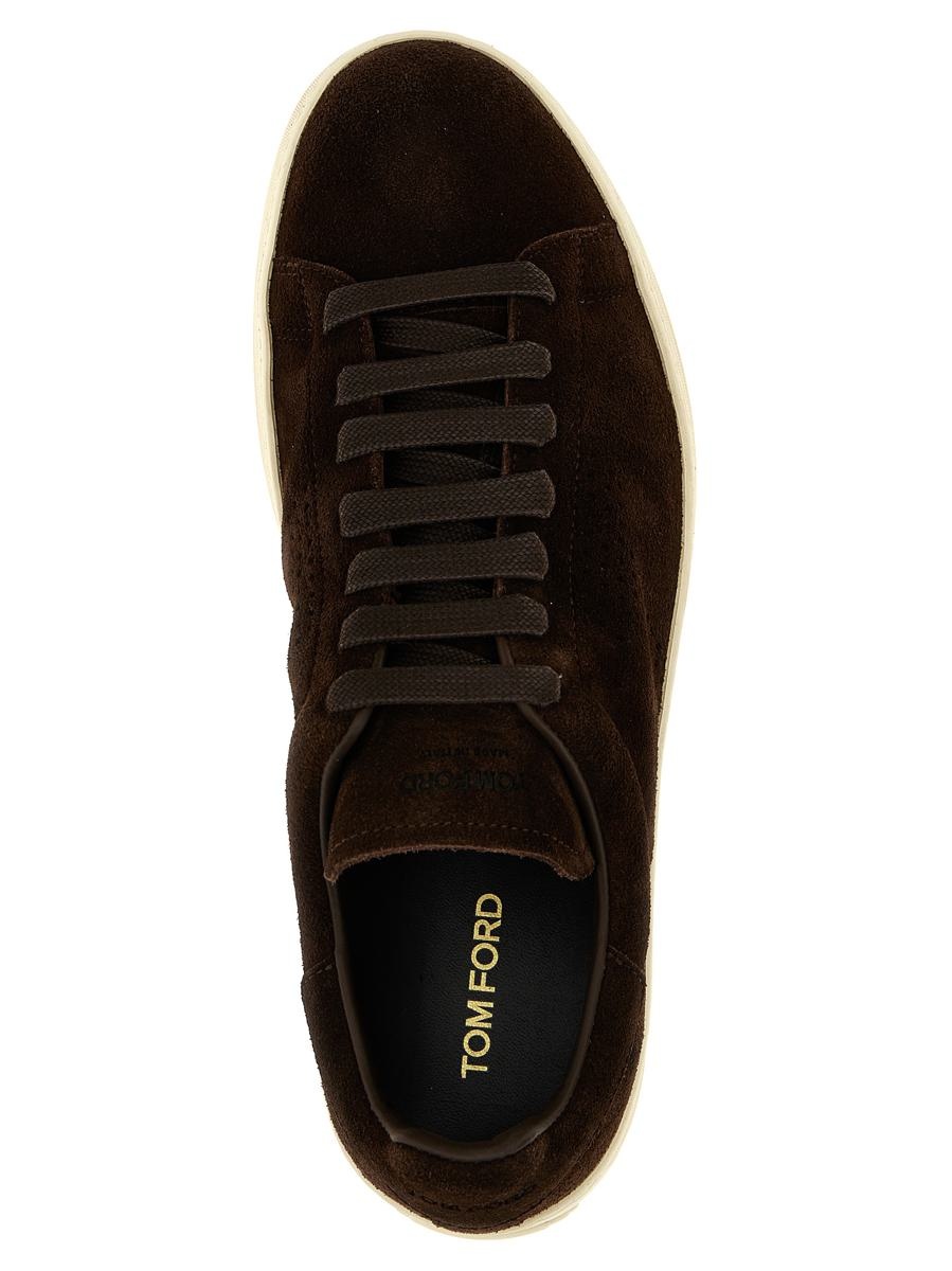 Tom Ford TOM FORD LOGO SUEDE SNEAKERS - 4