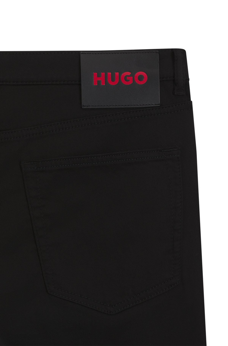 EXTRA-SLIM-FIT JEANS IN BLACK SATIN-TOUCH DENIM 6