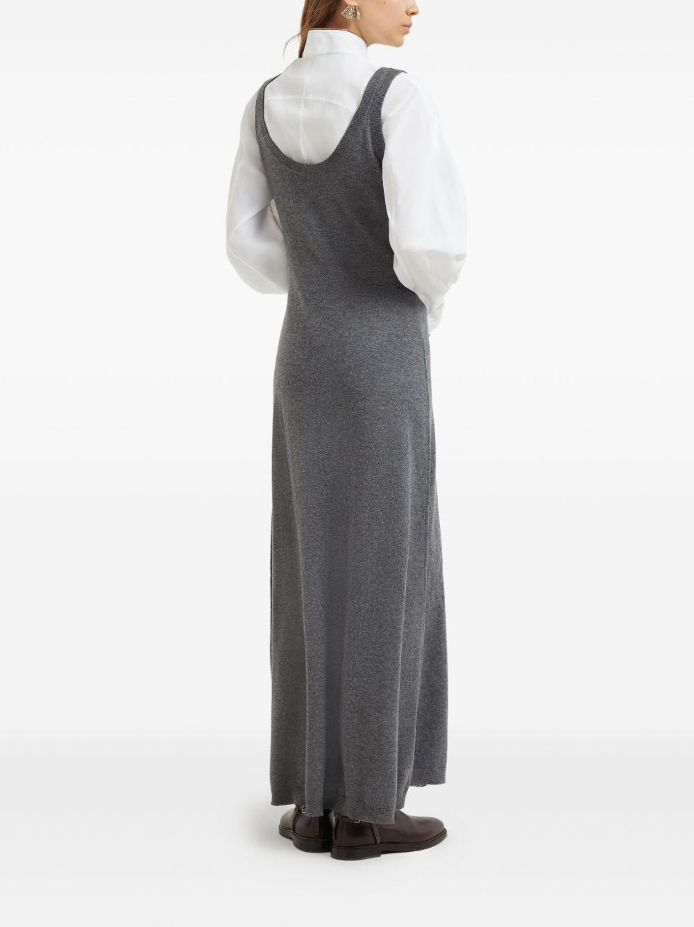 round-neck knit dress - 3