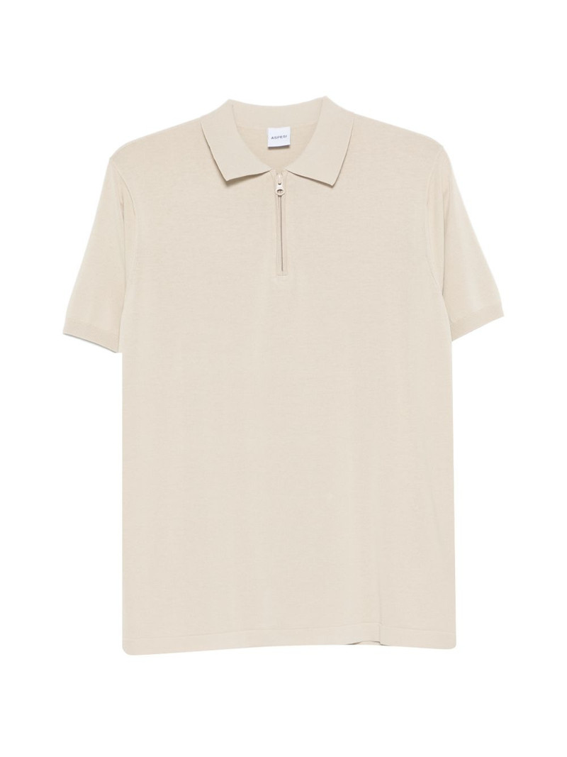 zip-fastening knit polo shirt 1