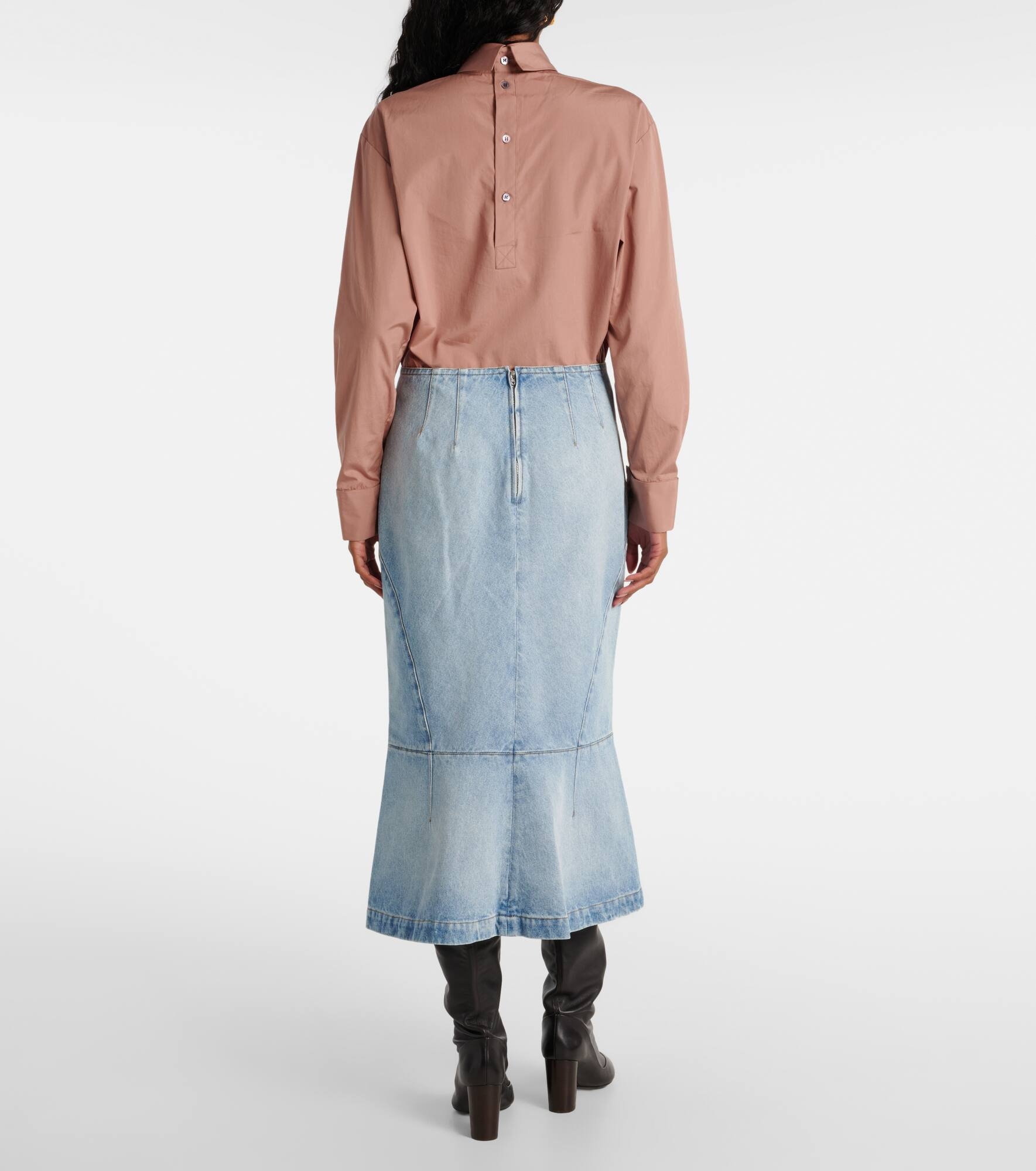 Denim midi skirt - 3