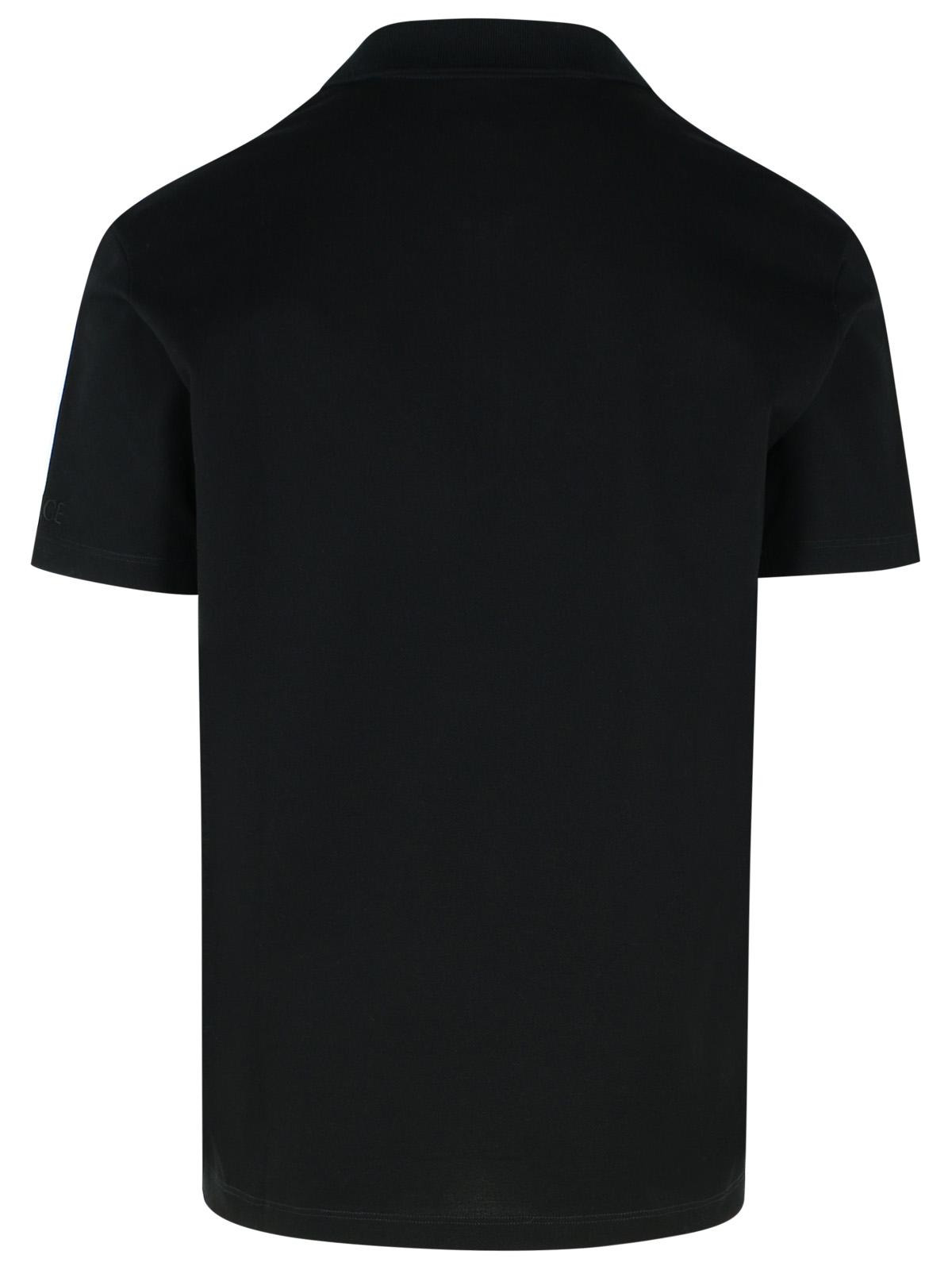 Versace Black Cotton Polo Shirt Men - 3