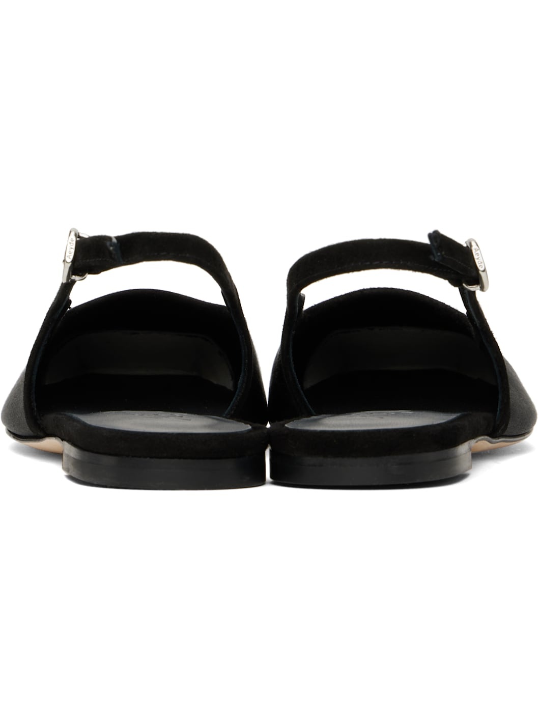 Black Geraldine Satin Toe-Cap Ballerina Flats - 2
