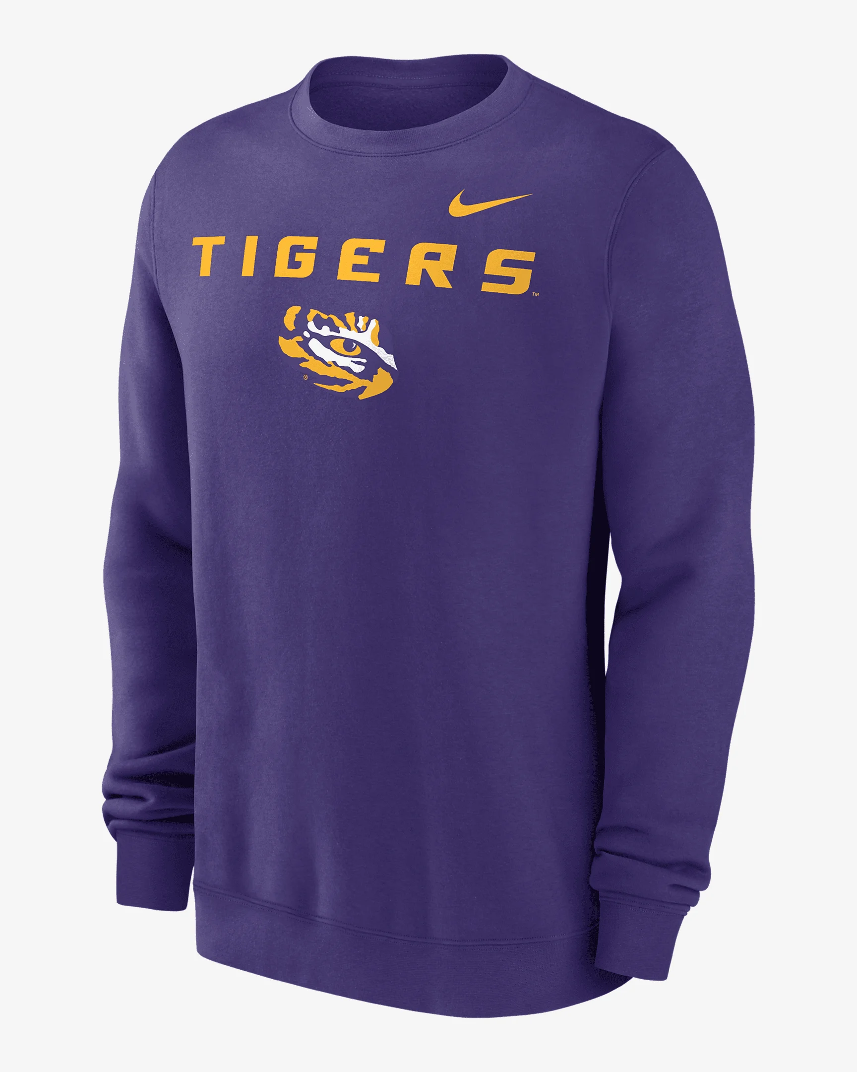 LSU Tigers Primetime Primary Stack Men's Nike College Pullover Crew - 1