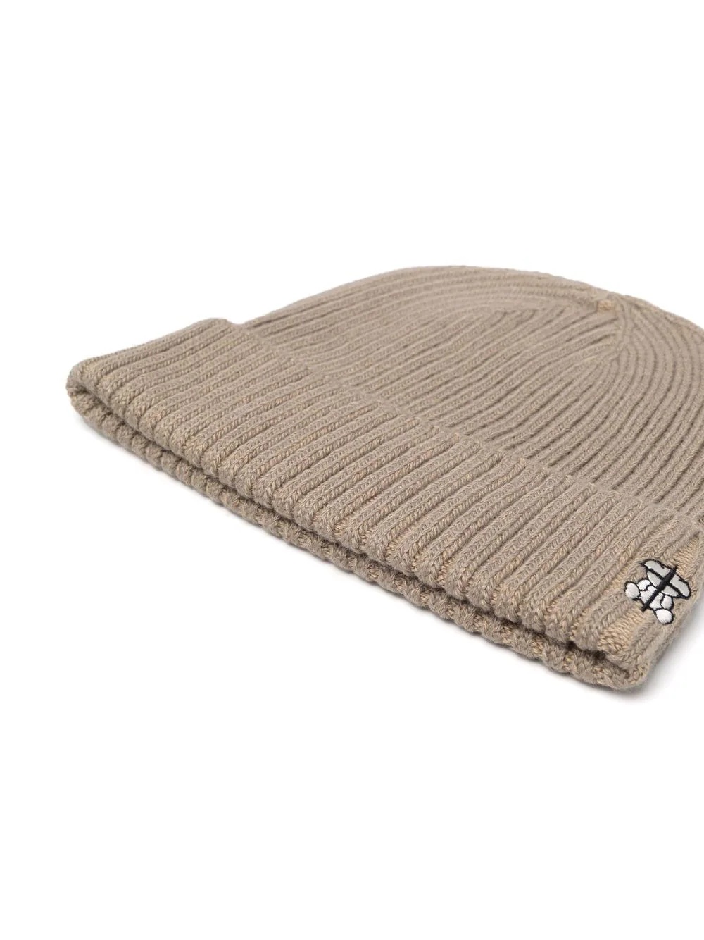 logo-embroidered knitted beanie - 2