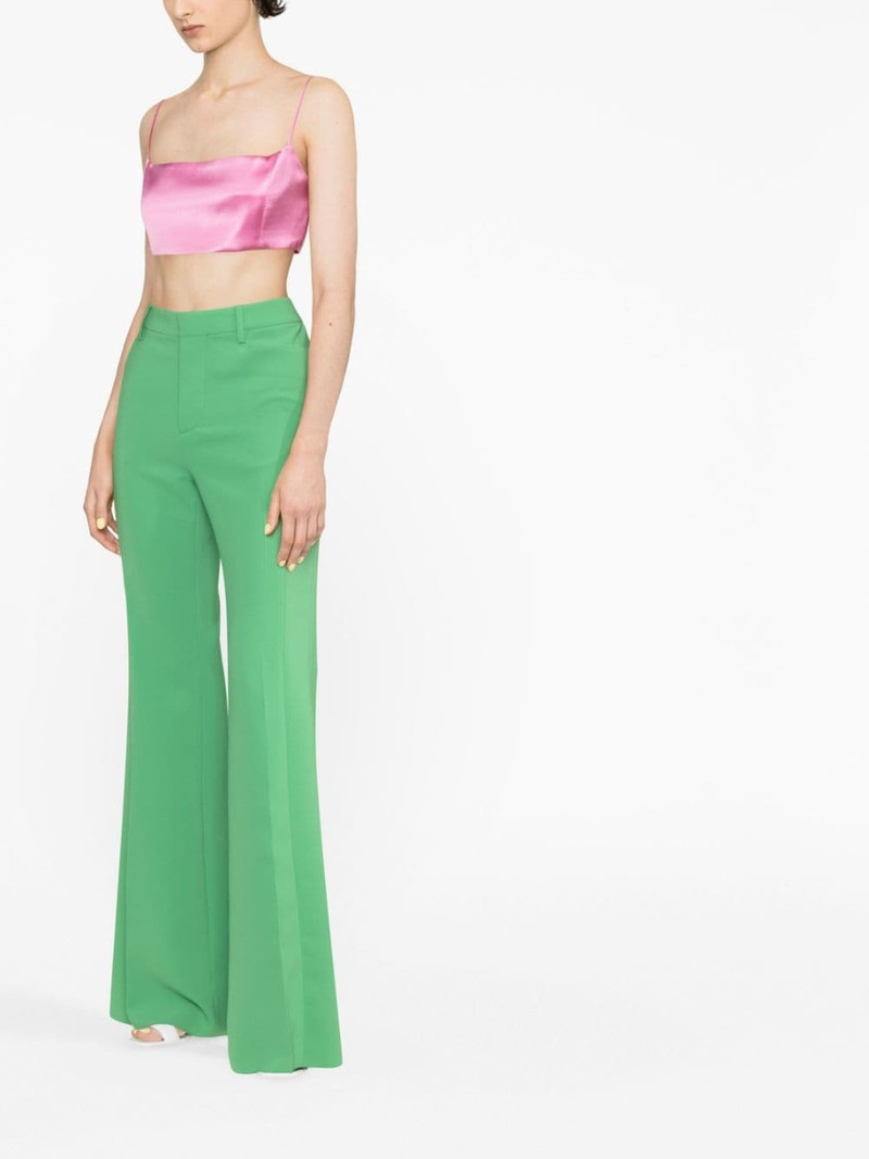 cut-out mesh detail flared trousers 3