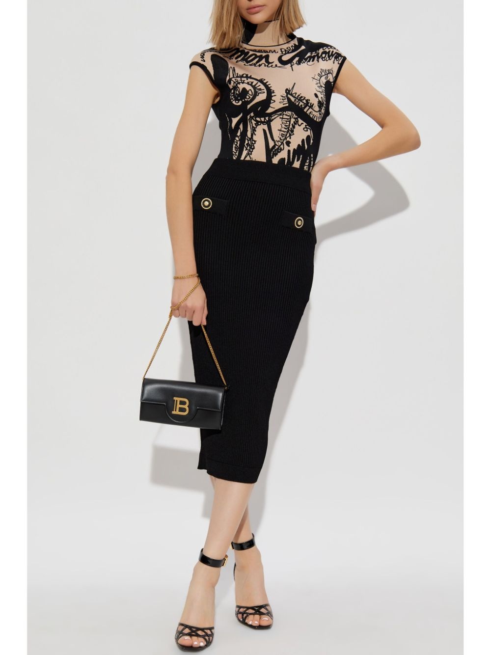 ribbed midi skirt - 2