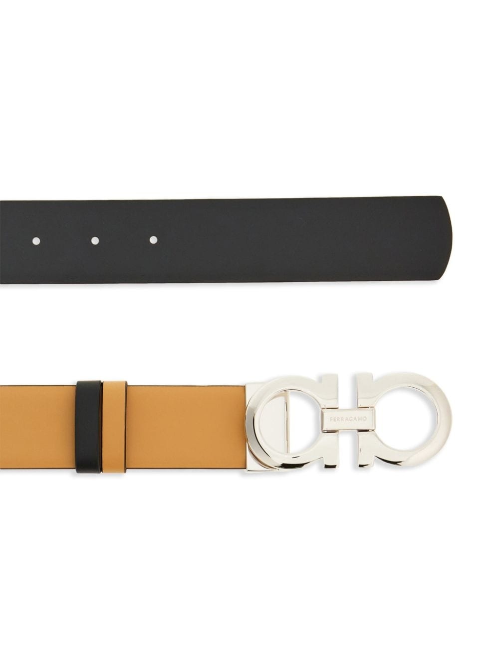 Gancini-buckle reversible leather belt - 2