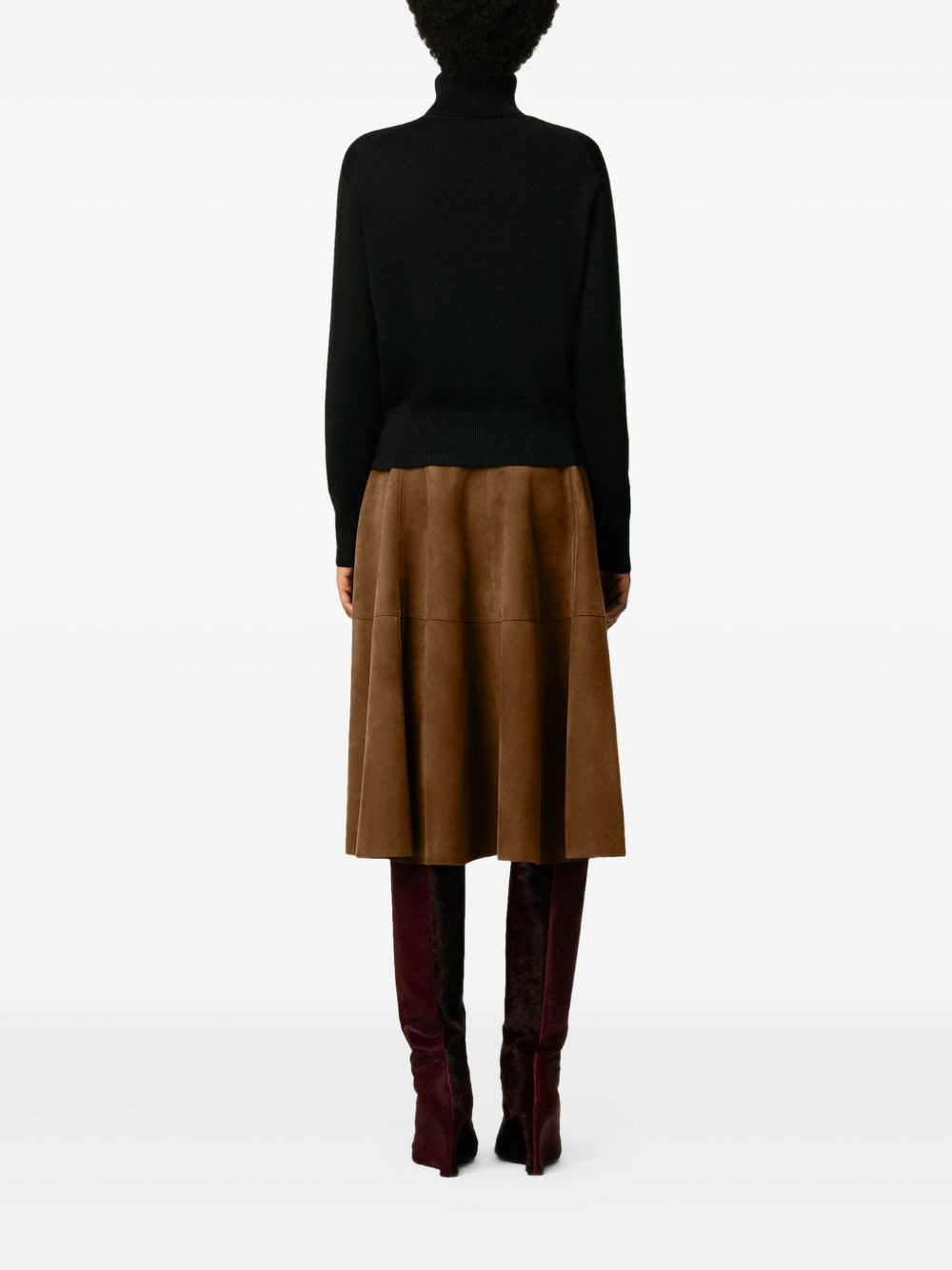 heart-embroidered turtleneck sweater - 4