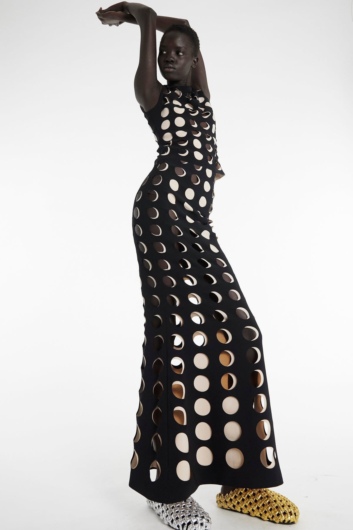 LAYERED HOLE SKIRT BLACK NUDE - 7