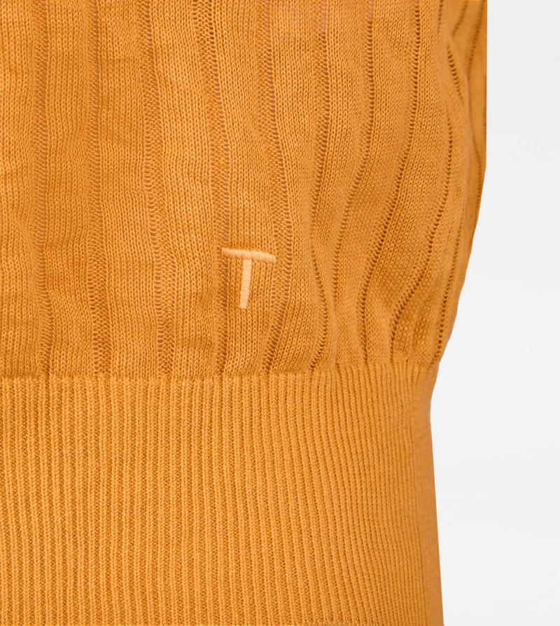 VEST IN COTTON BLEND - ORANGE 7