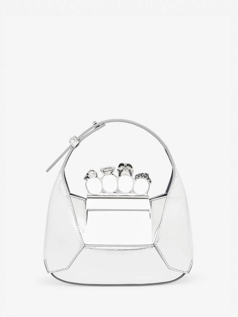 Women's The Jewelled Hobo Mini Bag in Silver 1
