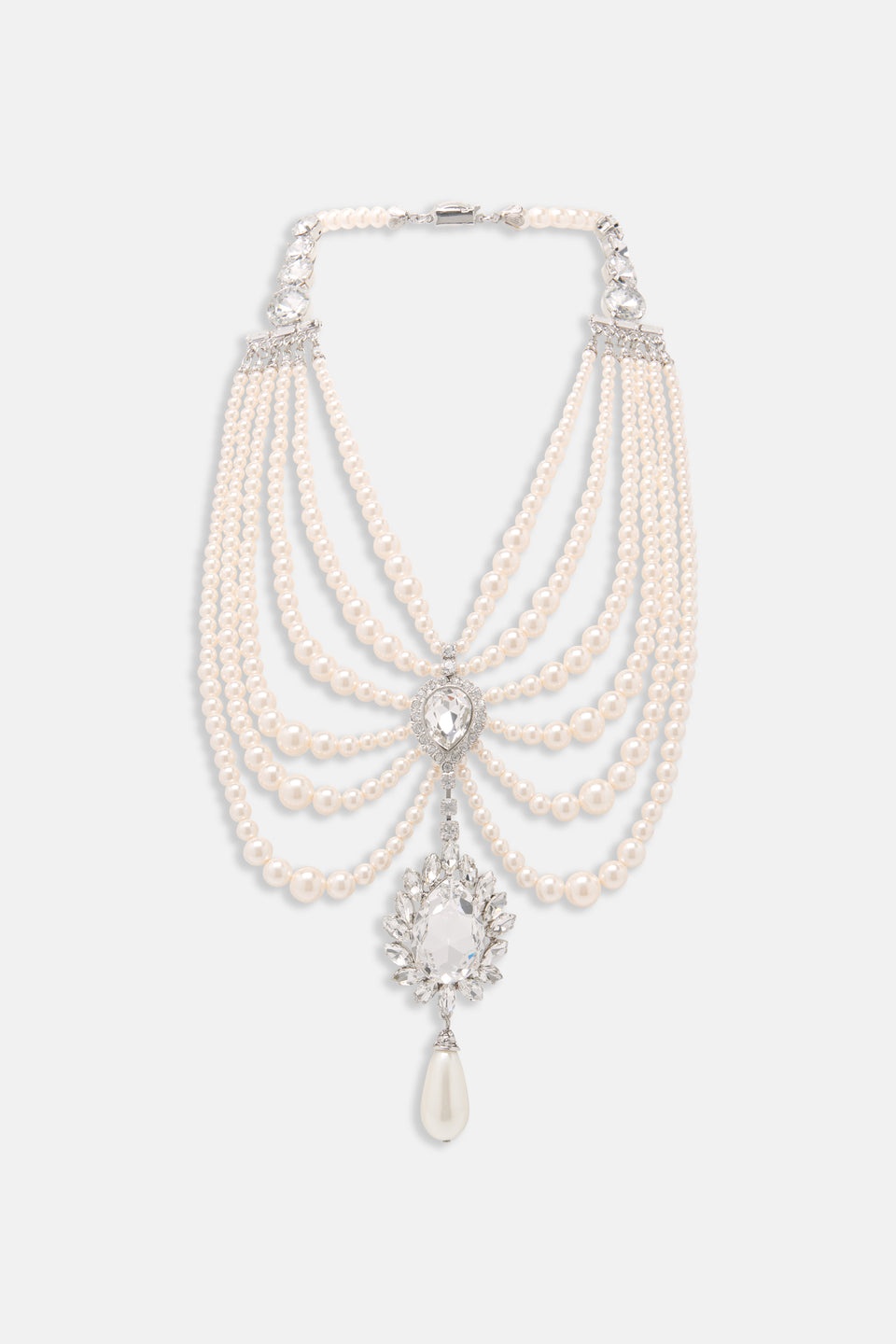 PEARL NECKLACE WITH CRYSTAL EMBELLISHMENT - 1