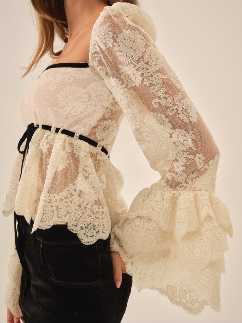 For Love & Lemons Grace Lace Top outlook