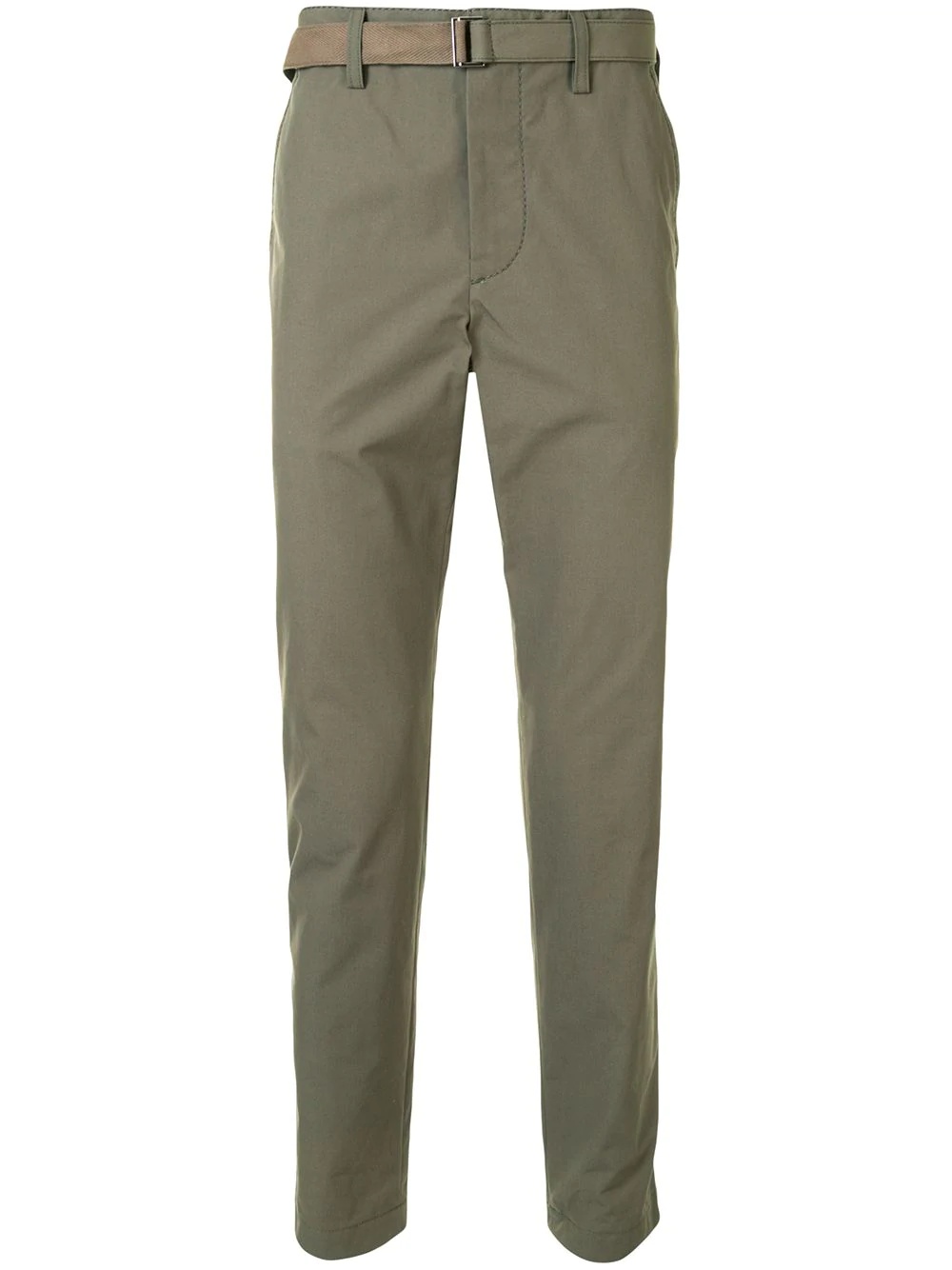 high-waisted slim fit chino trousers - 1