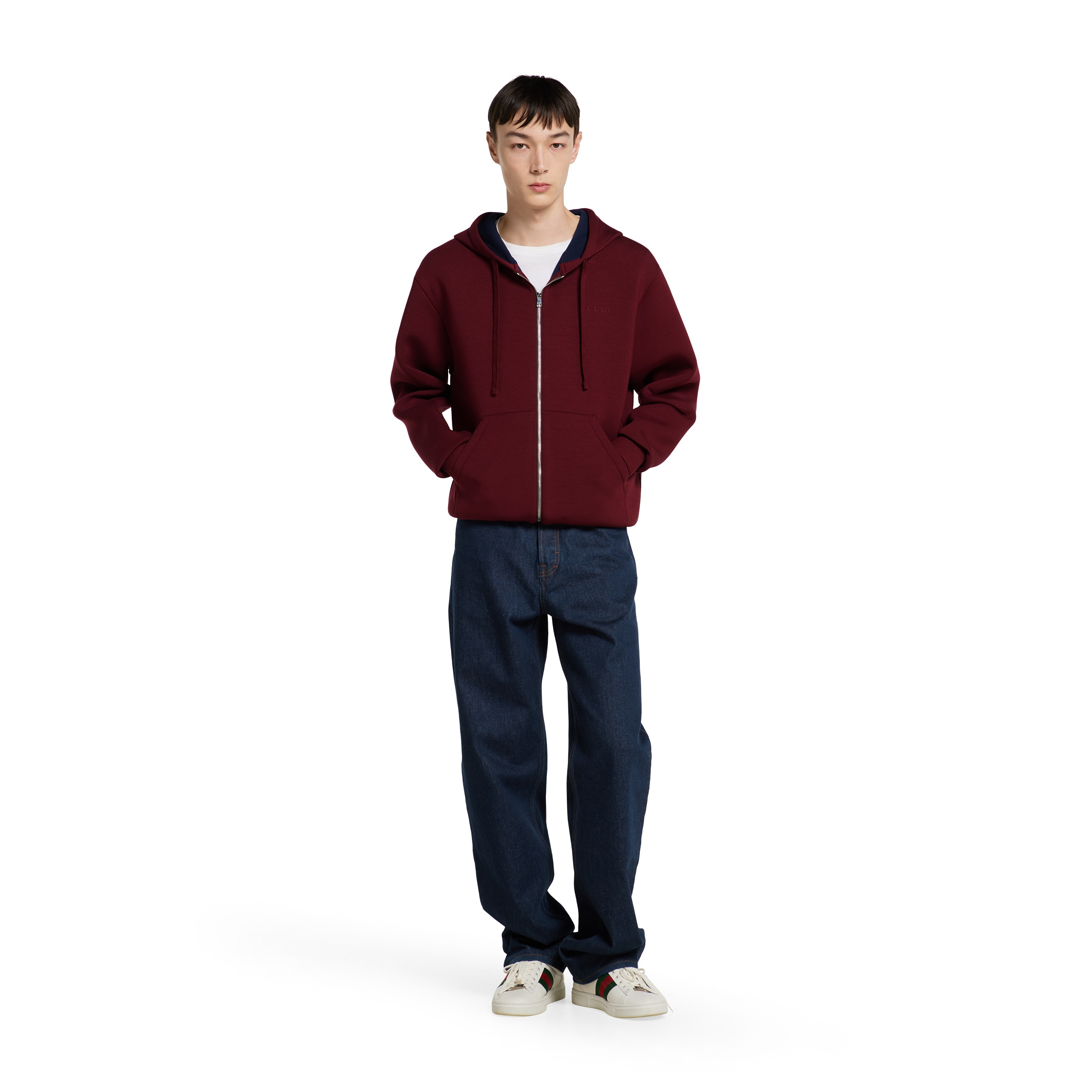 Double cotton viscose jersey zip jacket - 2