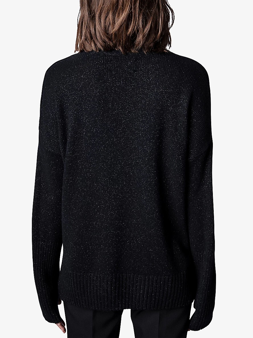 Alma contrast button cashmere jumper - 4