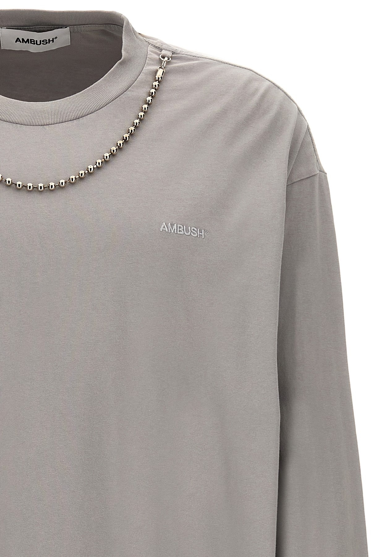 Tシャツ・カットソー AMBUSH FW23 'Ballchain' T-shirt (BMAB026F23JER0010606 0606) AMBUSH Ballchain Cotton T-shirt | White | FARFETCH