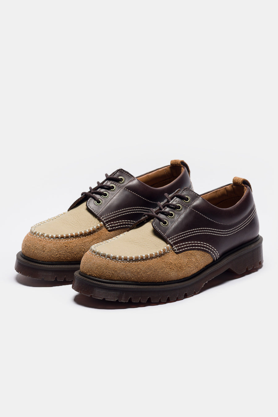 Lowell Moc Toe Shoe in Dark Brown/Light Tan/Desert Brown - 3