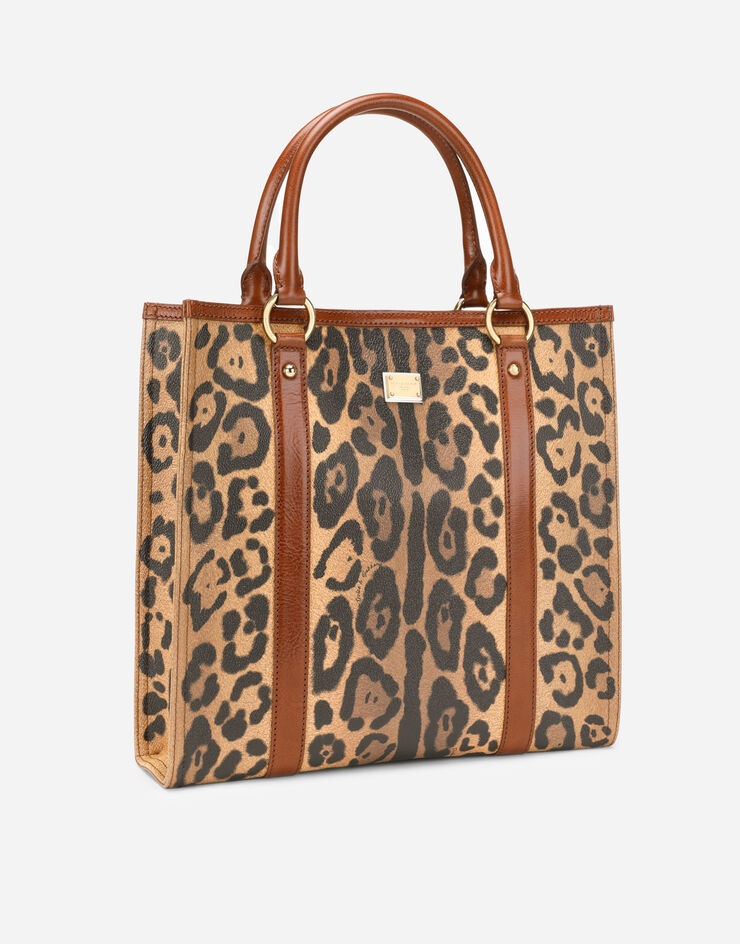 Leopard-print Crespo shopper with branded plate - 3