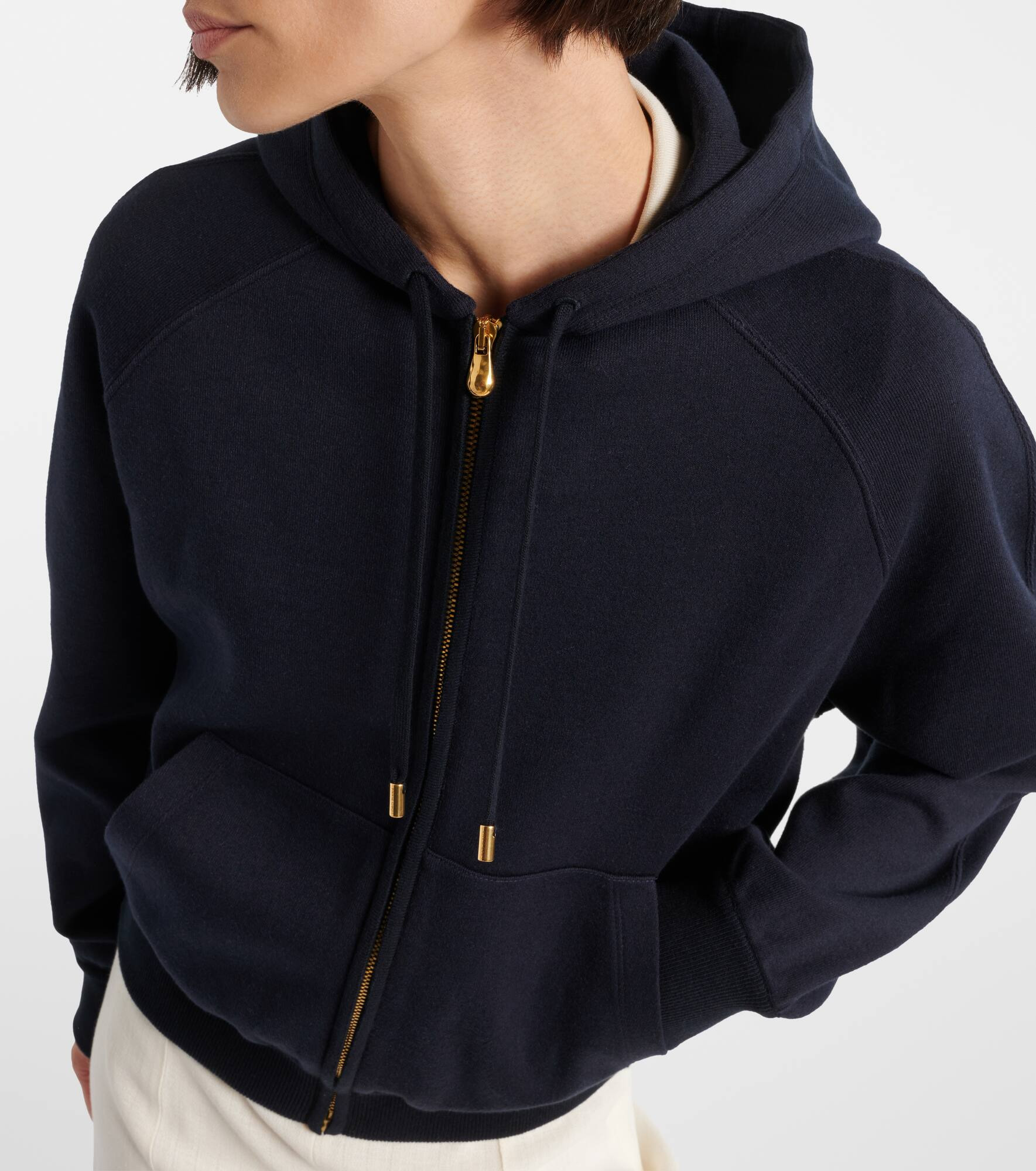 Viera cotton, silk, and cashmere fleece hoodie - 4