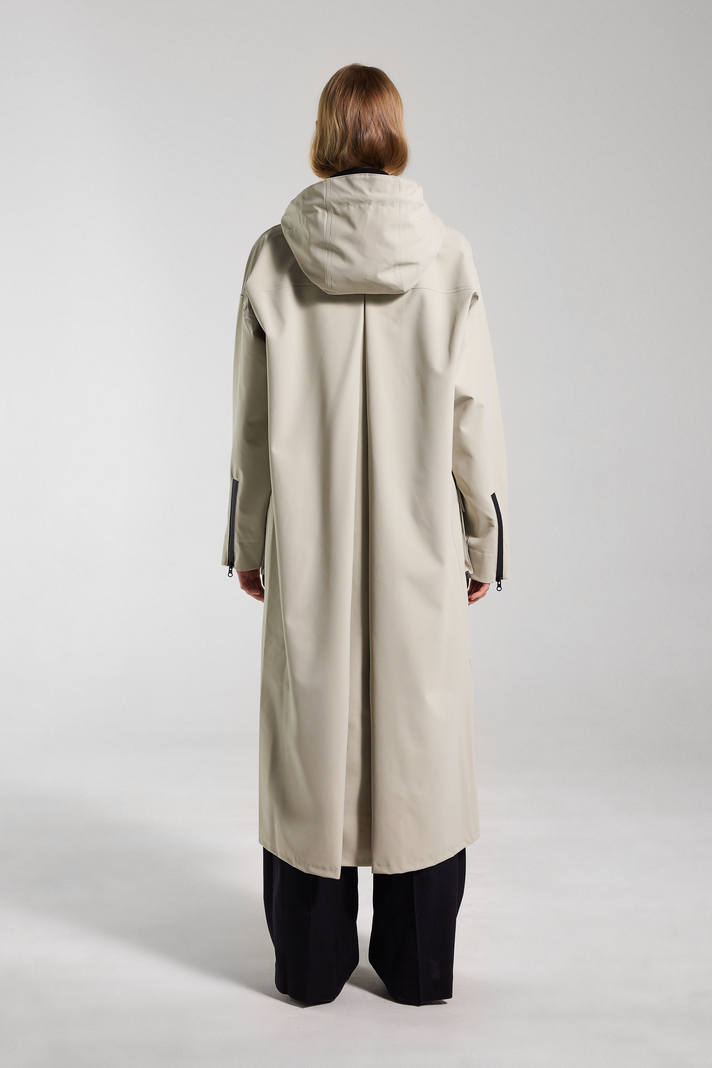 Sandviken Long Zip Matte Raincoat Pelican - 4