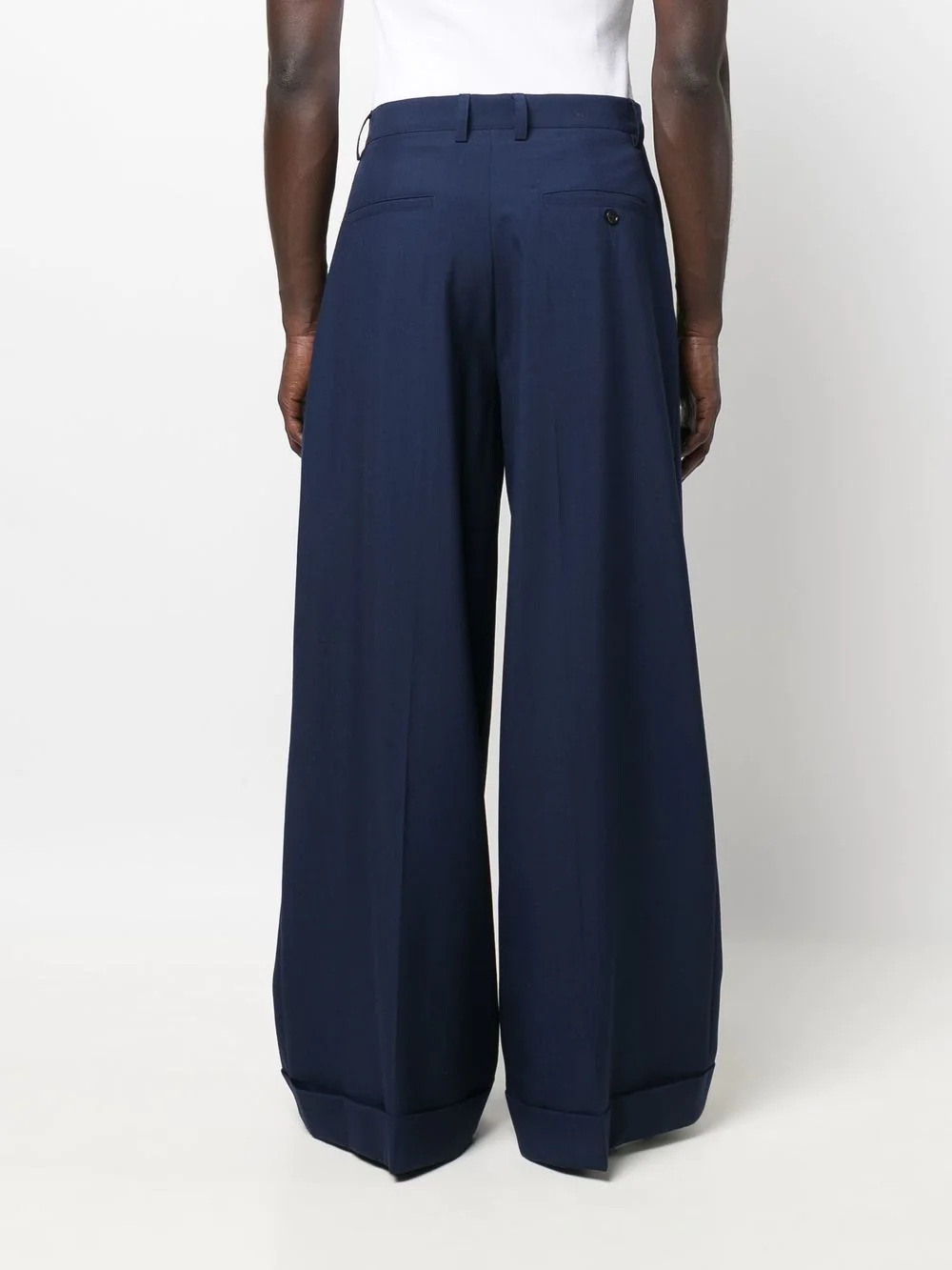 wide-leg design trousers - 4