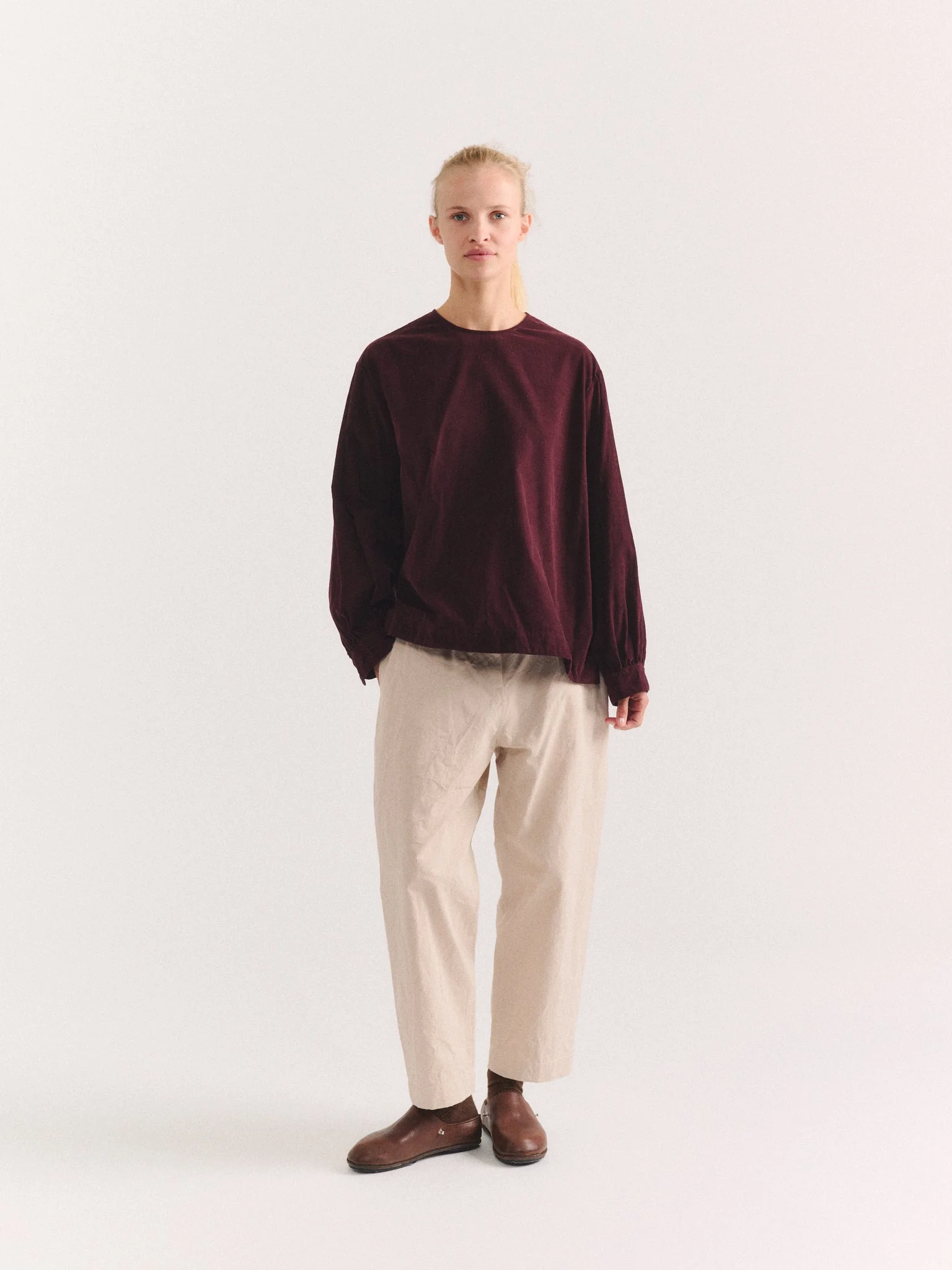 BIGGY TOP - PIN CORD - BURGUNDY - 1