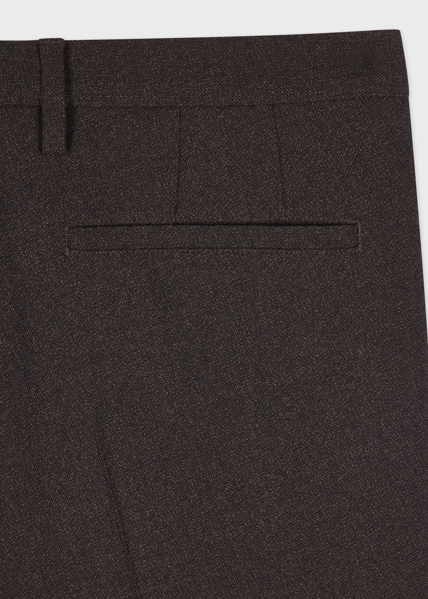 Slim-Fit Dark Brown Wool Nep Trousers - 2