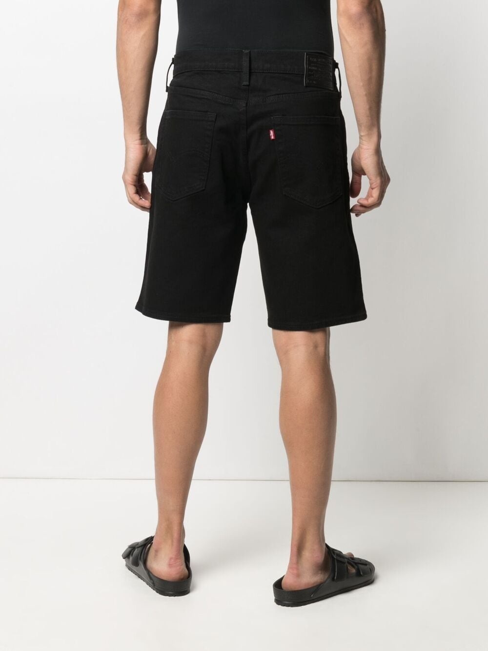 straight-leg denim shorts - 4