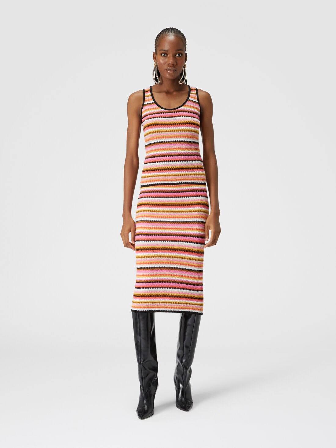 Zigzag cotton and viscose midi skirt - 2