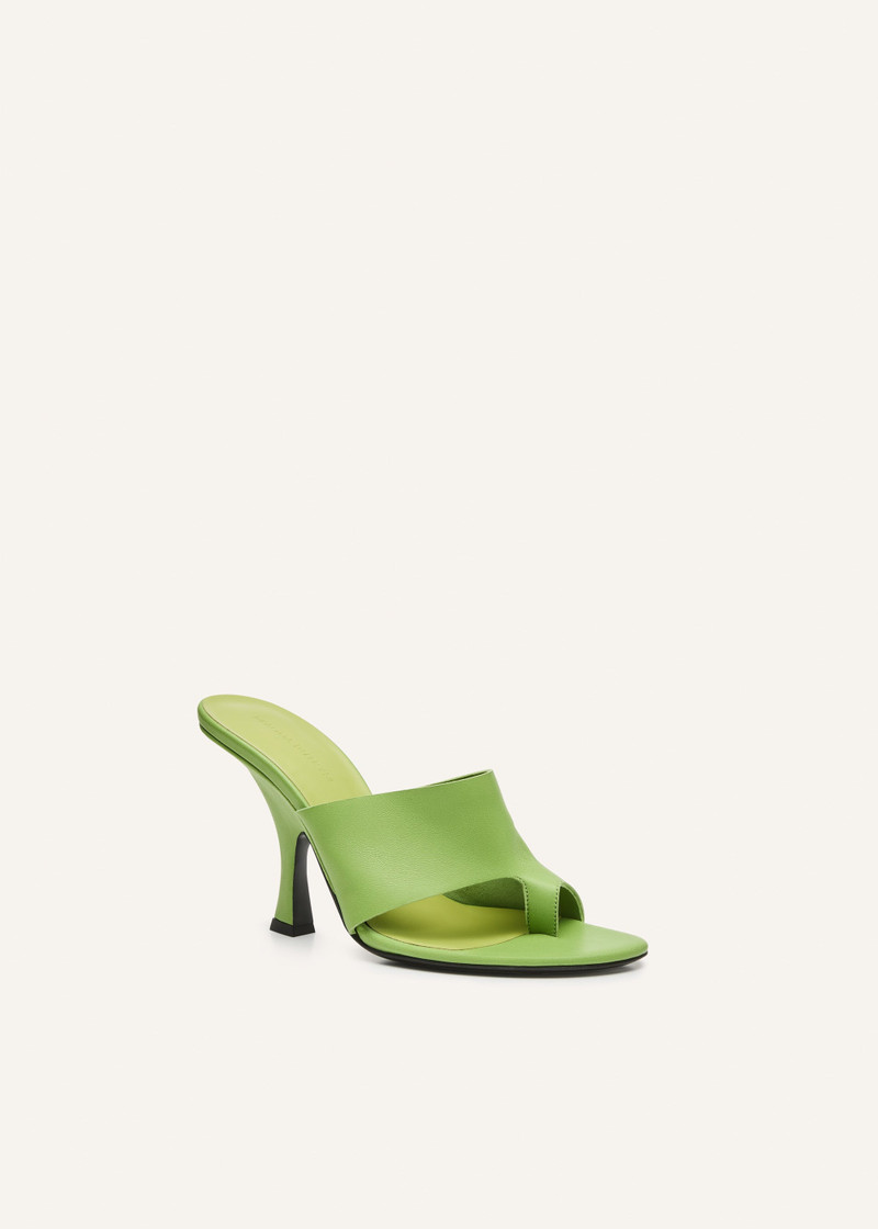 MAGDA BUTRYM Flare heel thong sandals in light green outlook