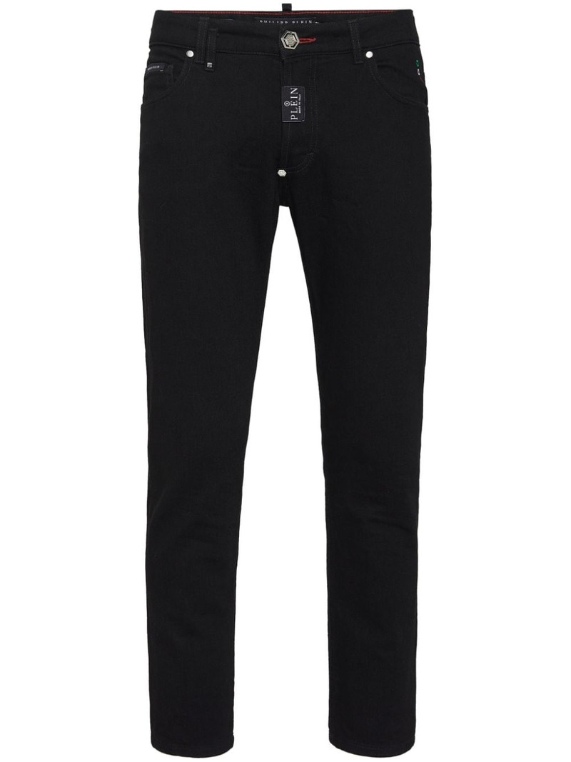 logo-plaque skinny-cut jeans 1