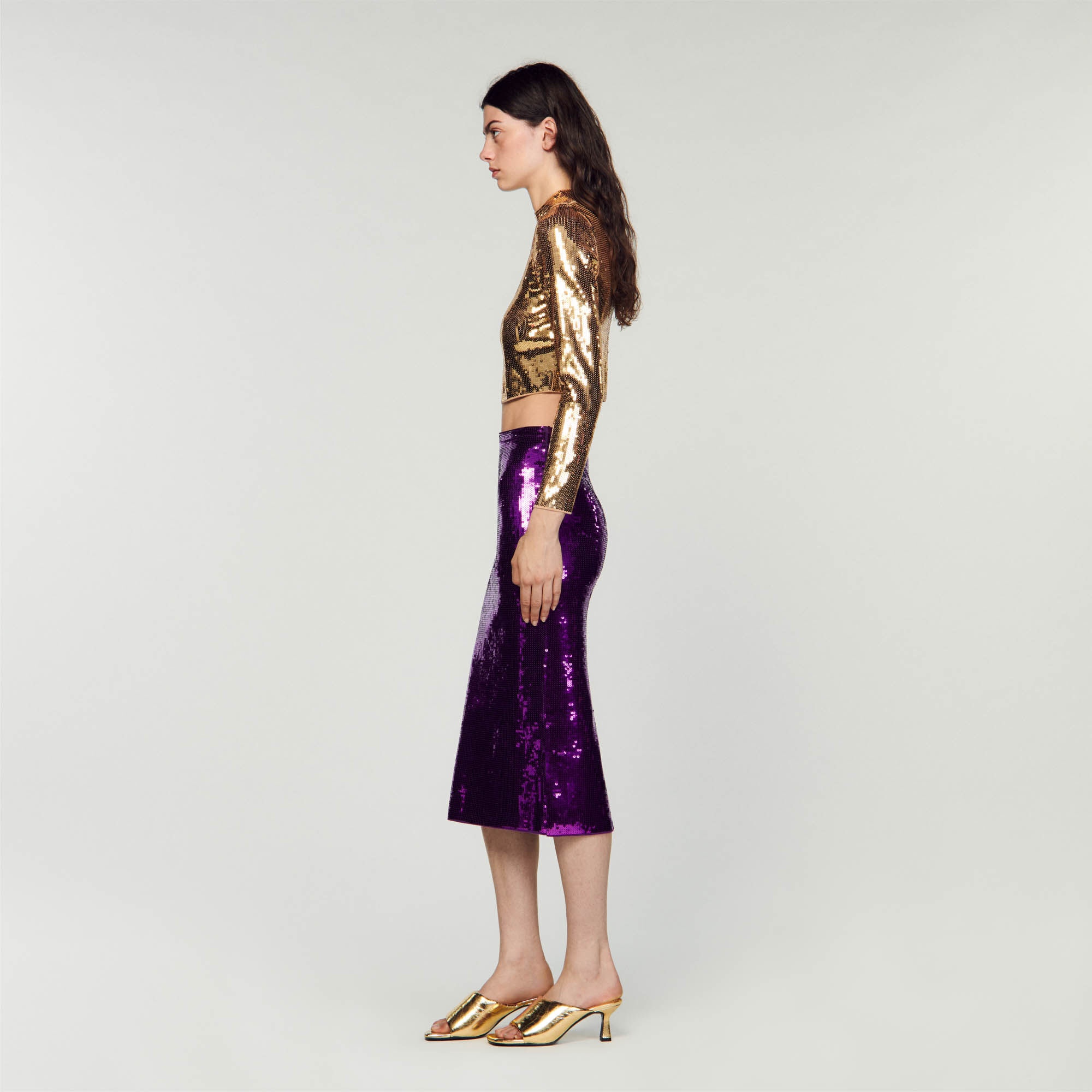 SEQUIN MIDI SKIRT - 7