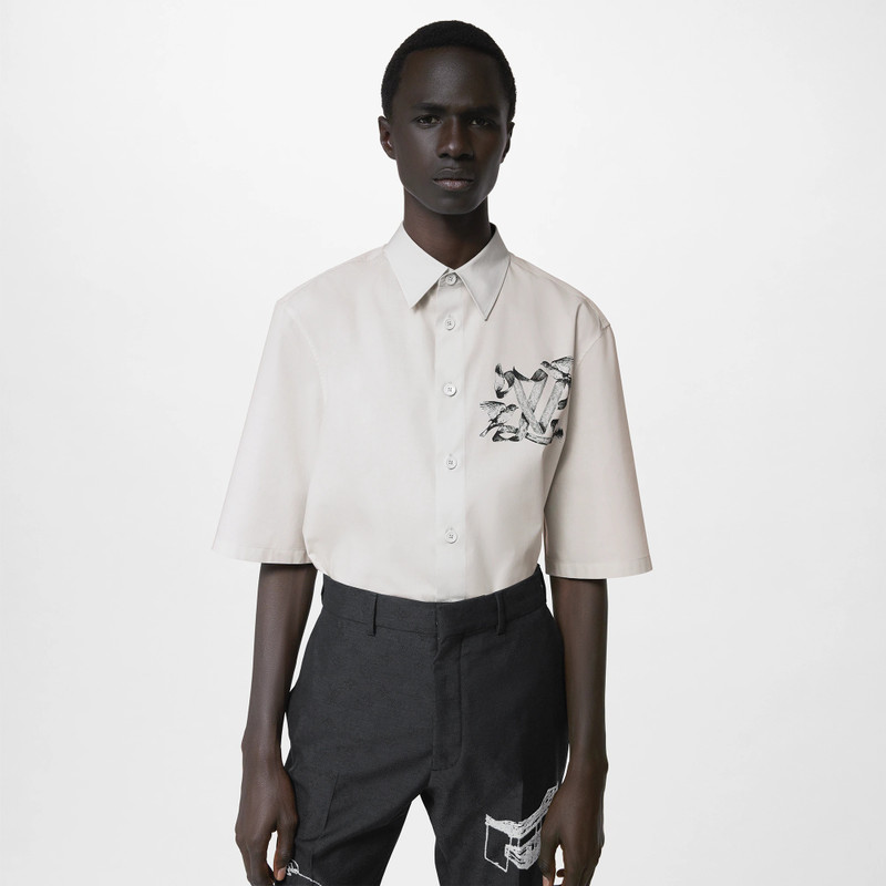 Printed Short-Sleeved Cotton Shirt 2