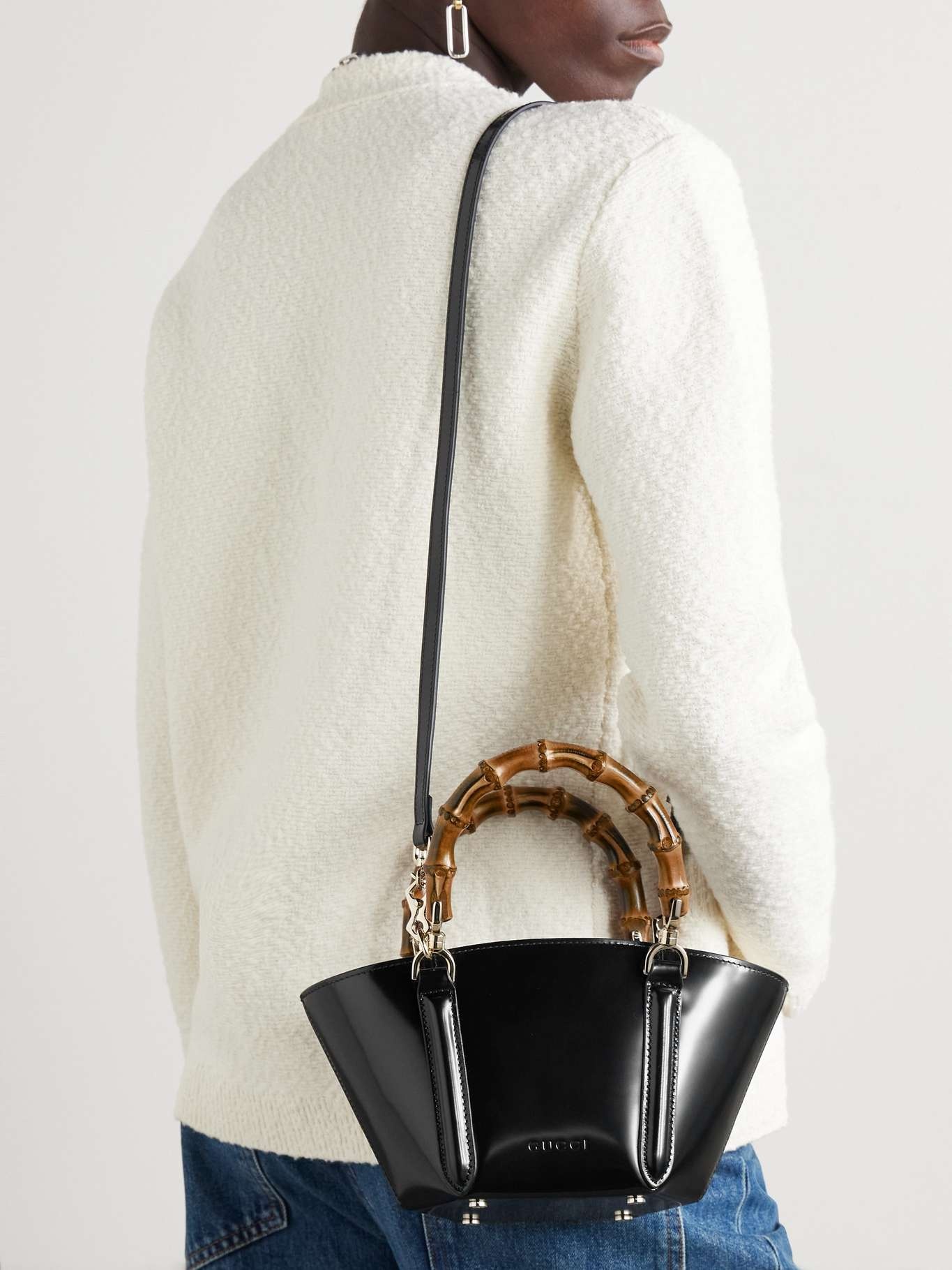 Leather tote Black - 6