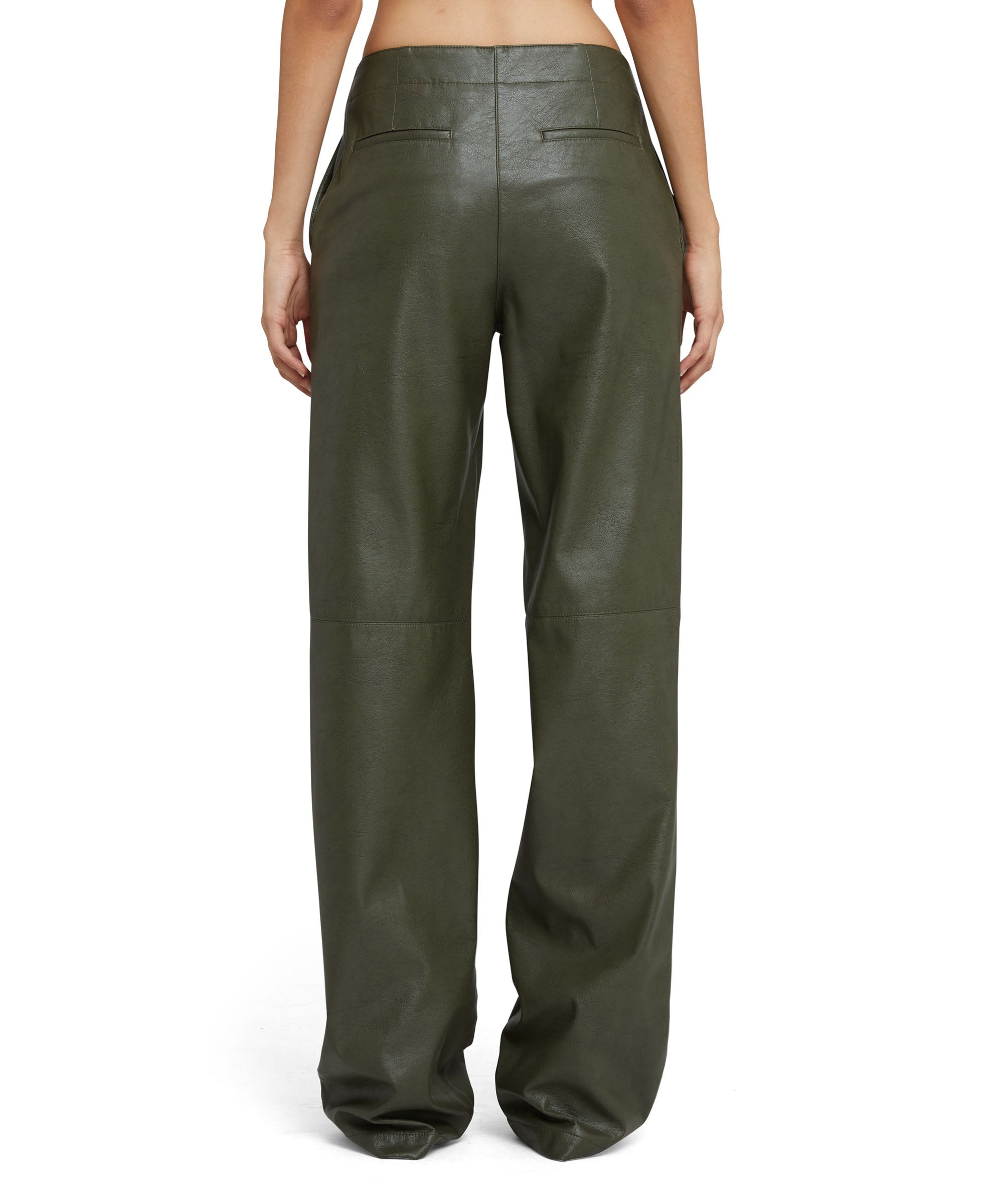 Faux leather tailored pants with straight legs - 3