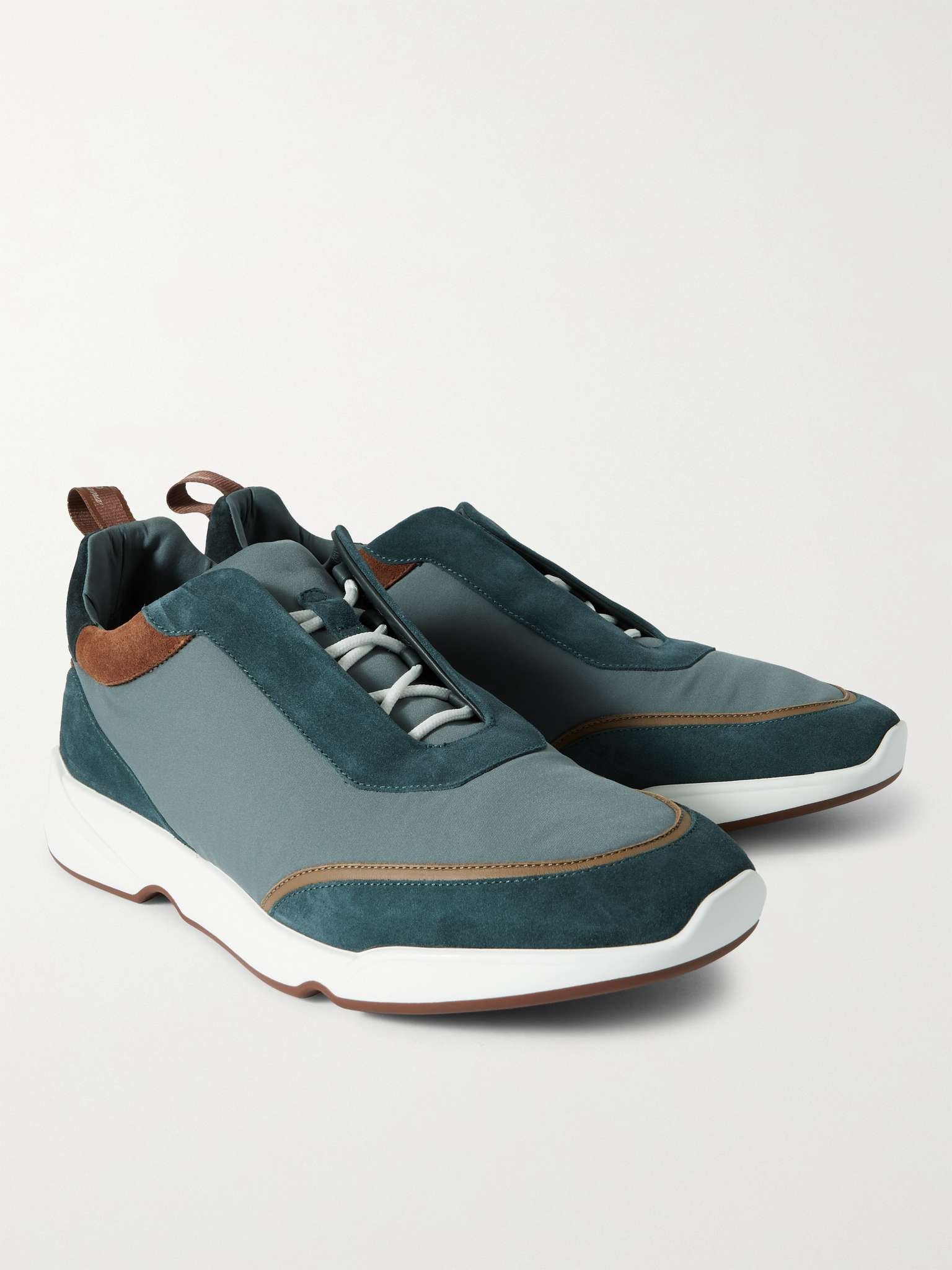 Modular Walk Leather-Trimmed Canvas and Suede Sneakers - 4