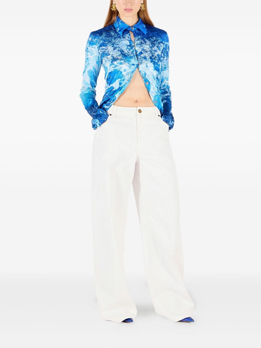 patterned-jacquard trousers - 2