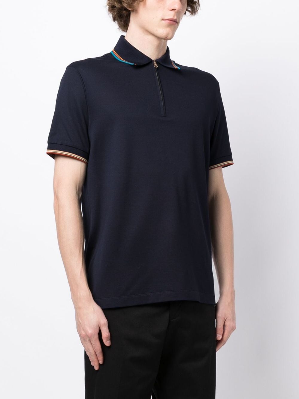 rainbow stripe-detail cotton polo shirt - 3