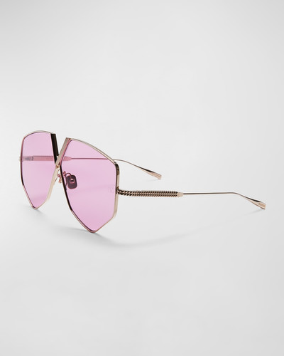 Valentino V-Hexagon Metal Alloy Aviator Sunglasses outlook
