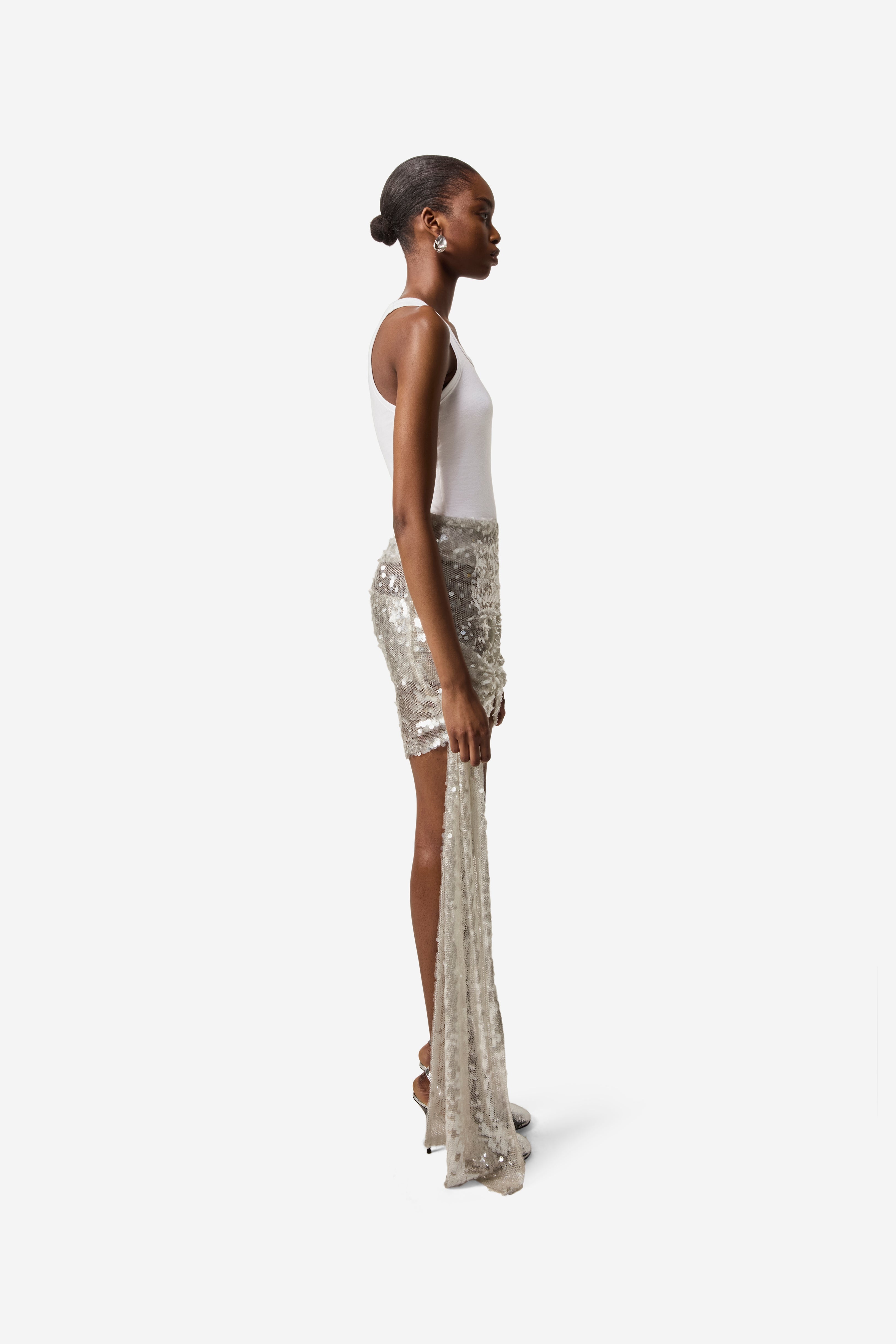 Knotted Sequins Skirt - 3