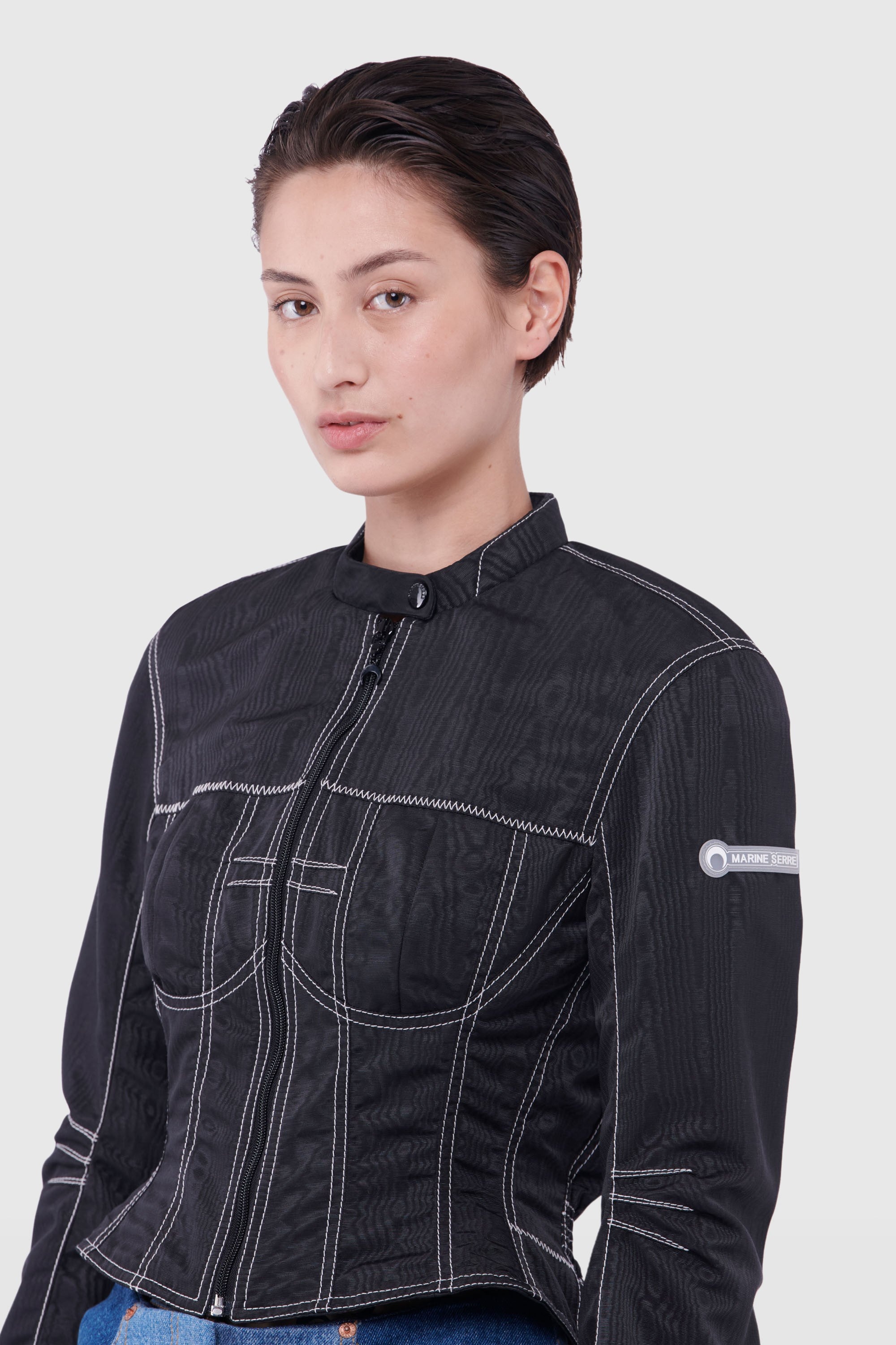 Racing Jacket in Regenerated Moire - 4