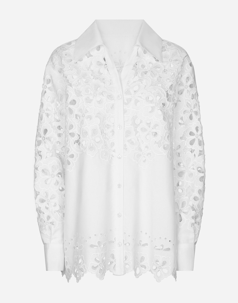 Oversize cotton shirt with cut-out detailing 1