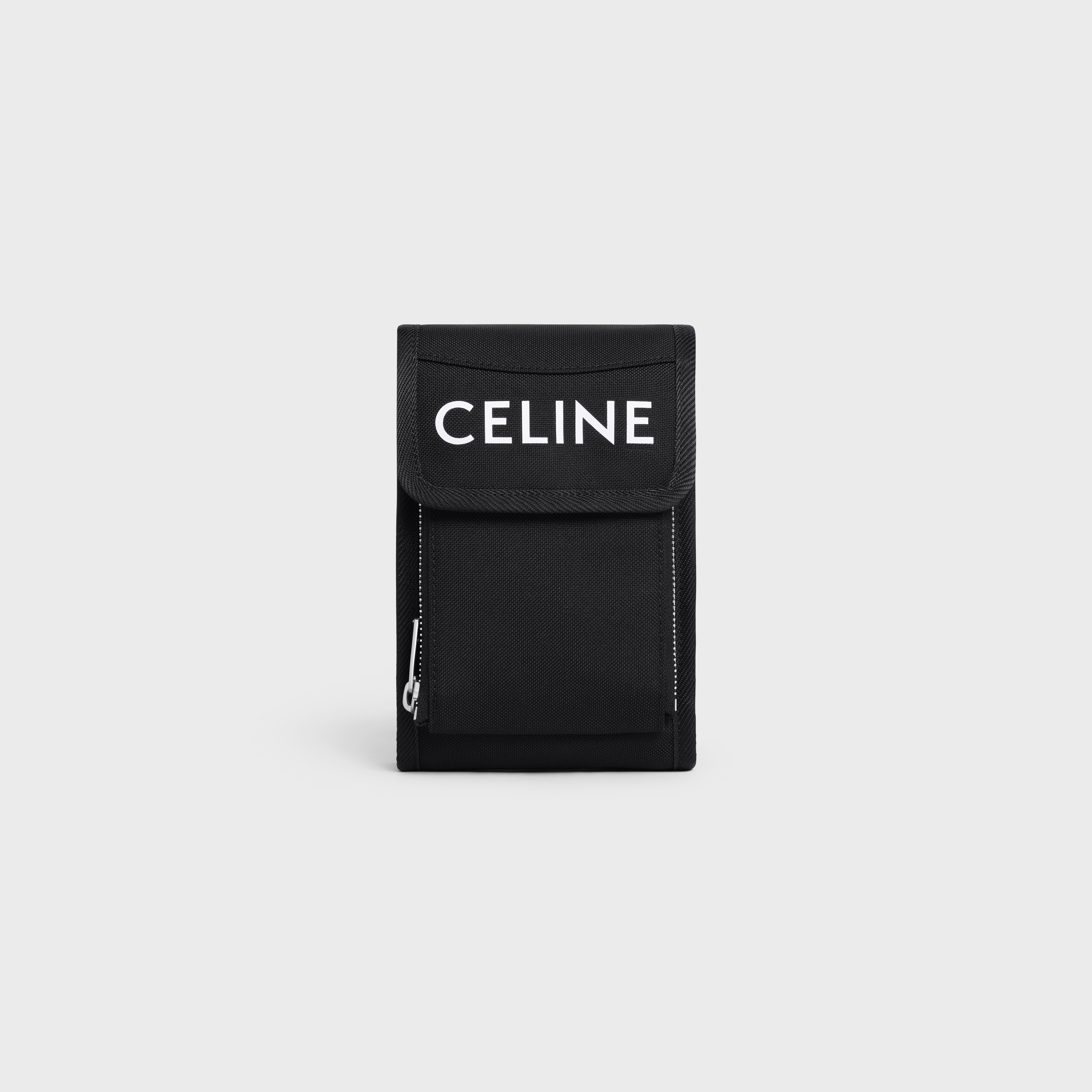 CELINE trekking phone pouch in nylon with celine print