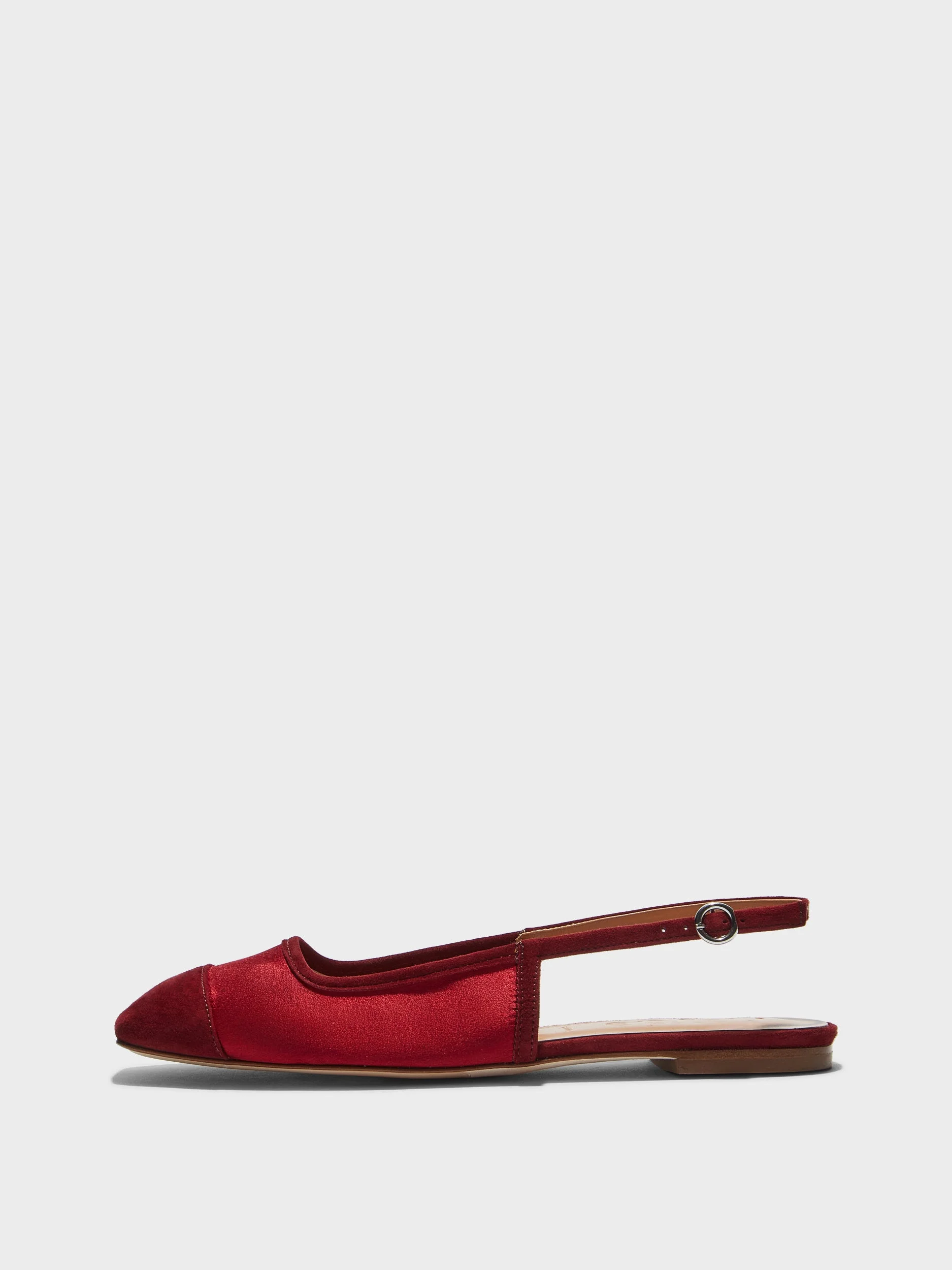 Geraldine Satin Toe-Cap Flats - 1