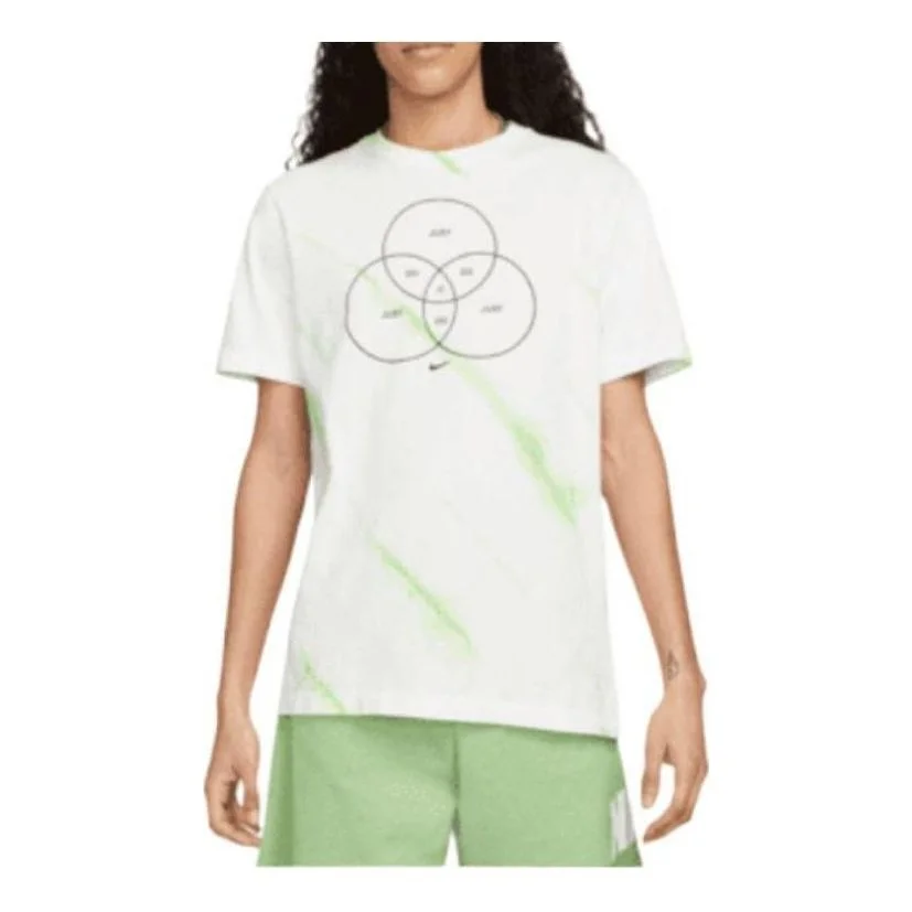 Men's Nike Sportswear Geometry Pattern Casual Round Neck Short Sleeve White T-Shirt DQ1077-100 - 1