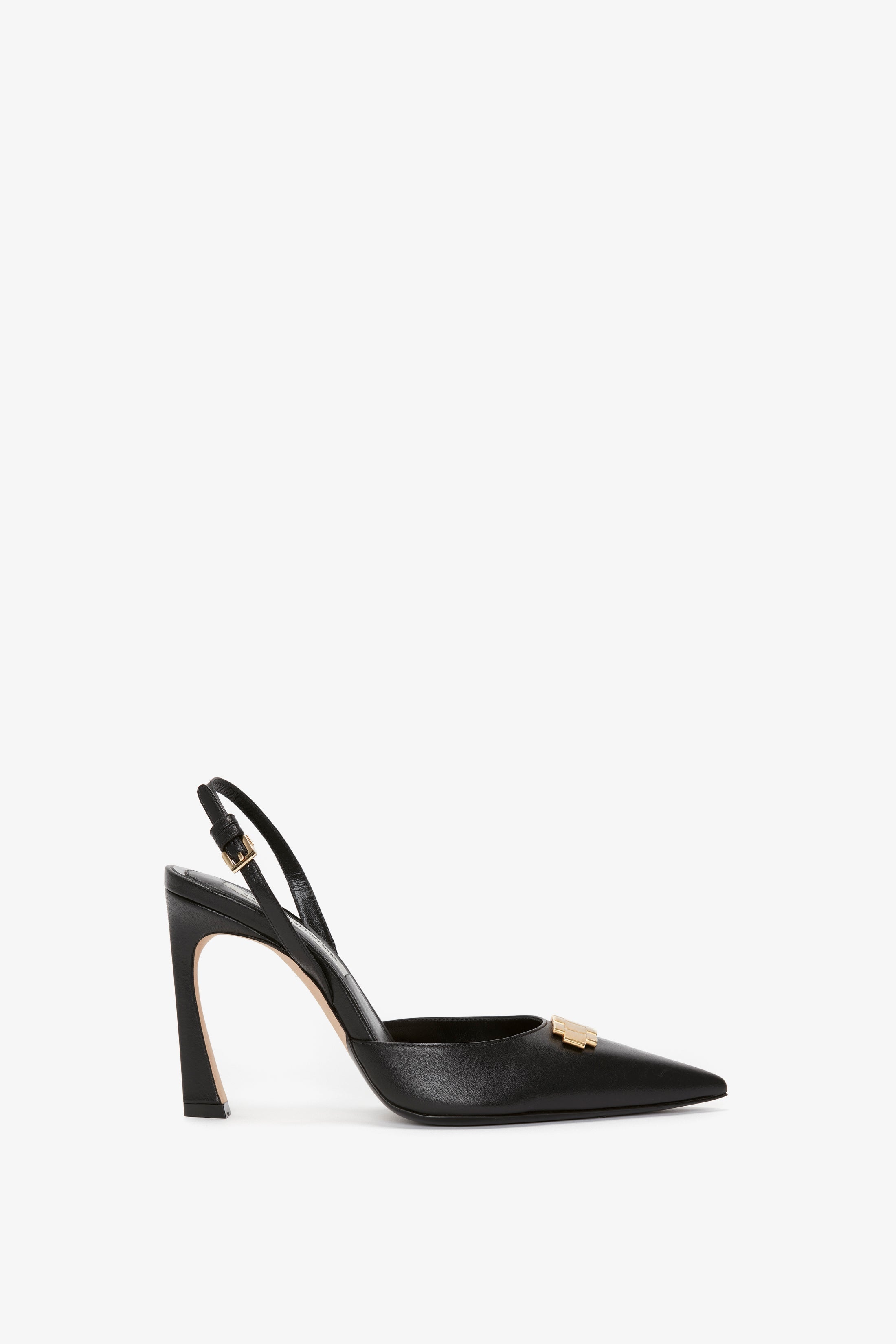 Pointy Toe Sling back in Black Calf - 1